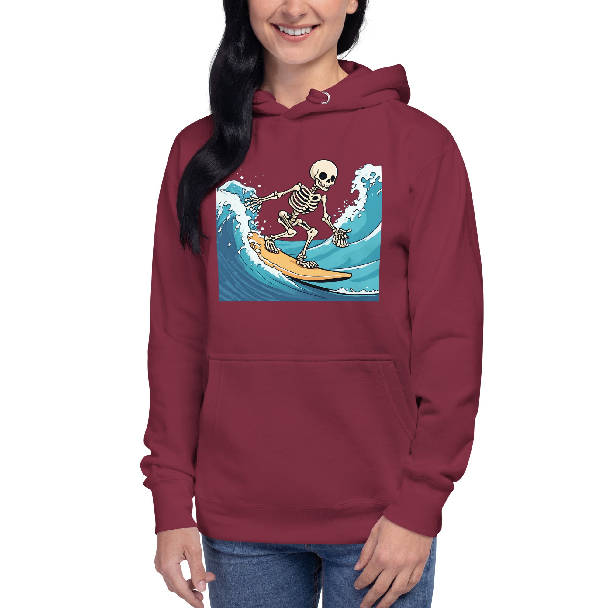 Surfing Skeleton Women's Premium Hoodie