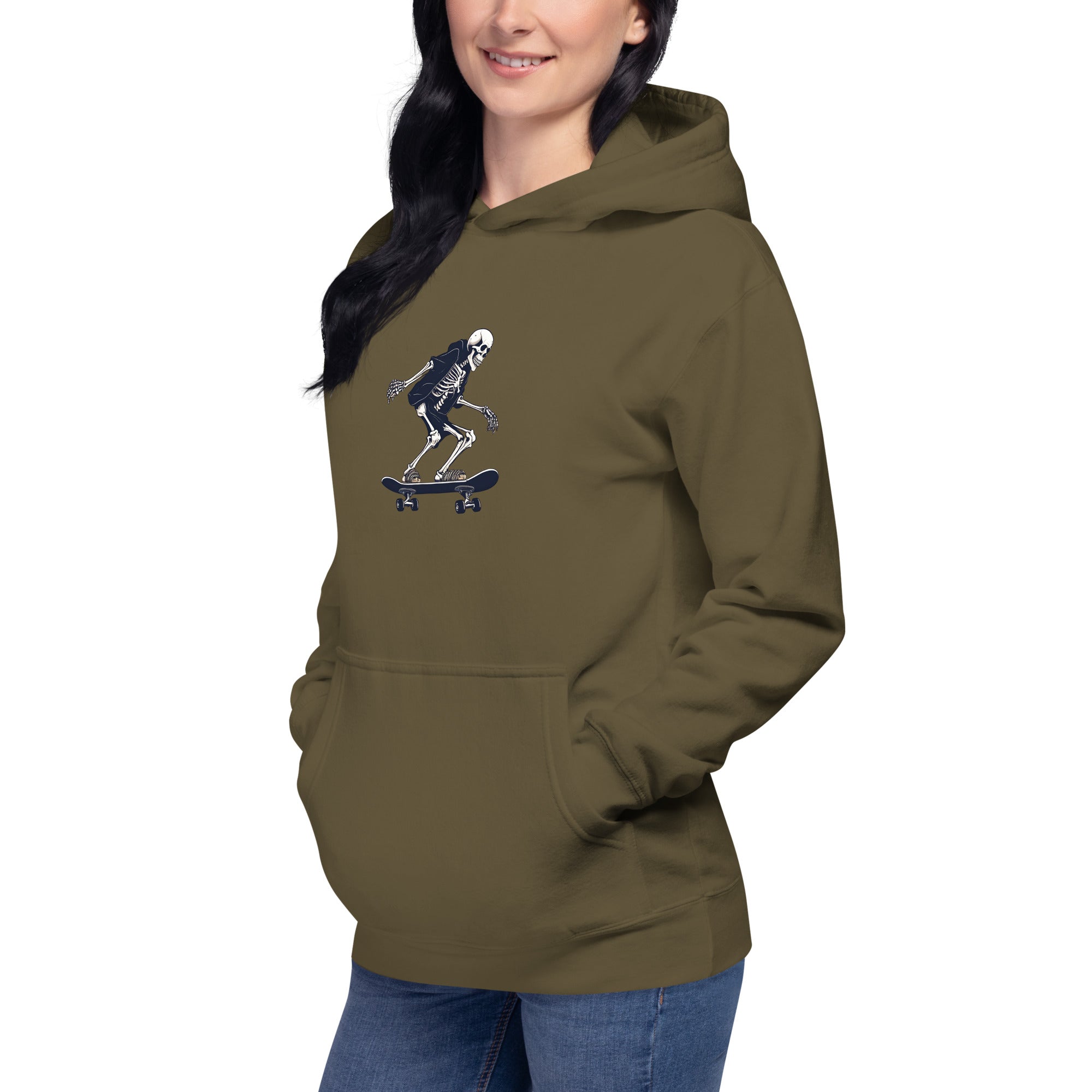 Skateboarding Skeleton Women's Premium Hoodie