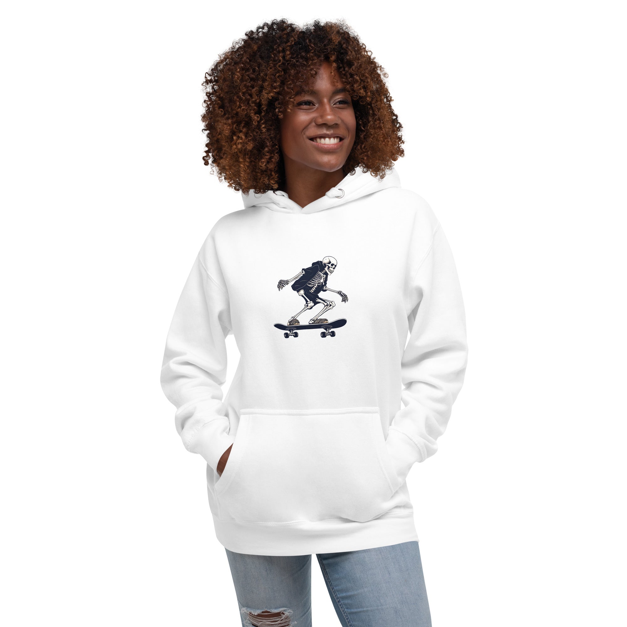 Skateboarding Skeleton Women's Premium Hoodie