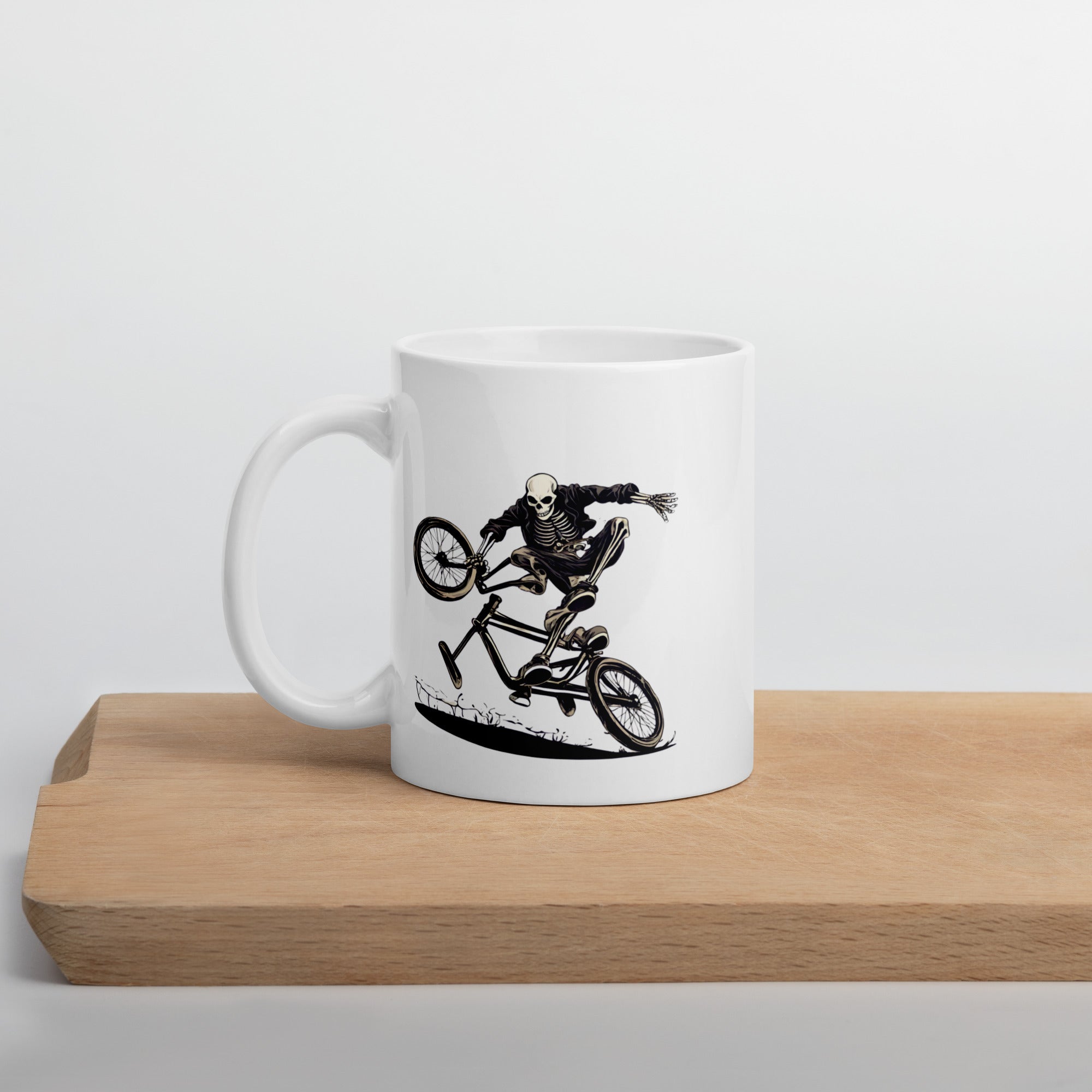 Till the Wheels Fall Off White Glossy Mug