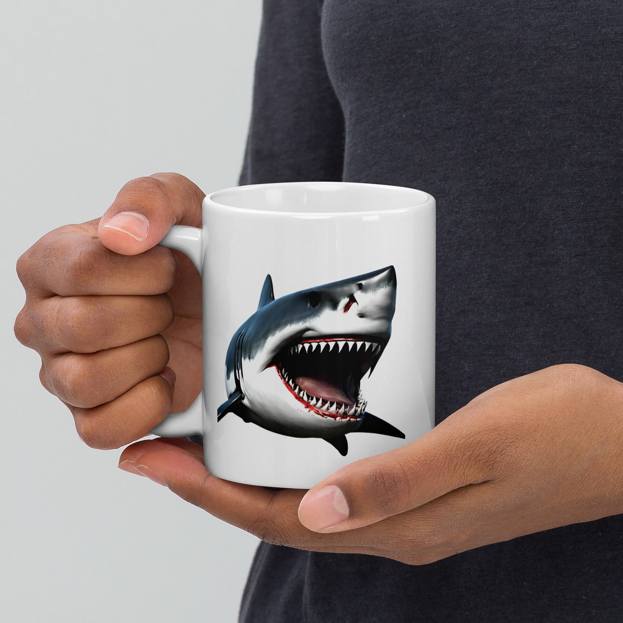 Great White Bite Glossy Mug