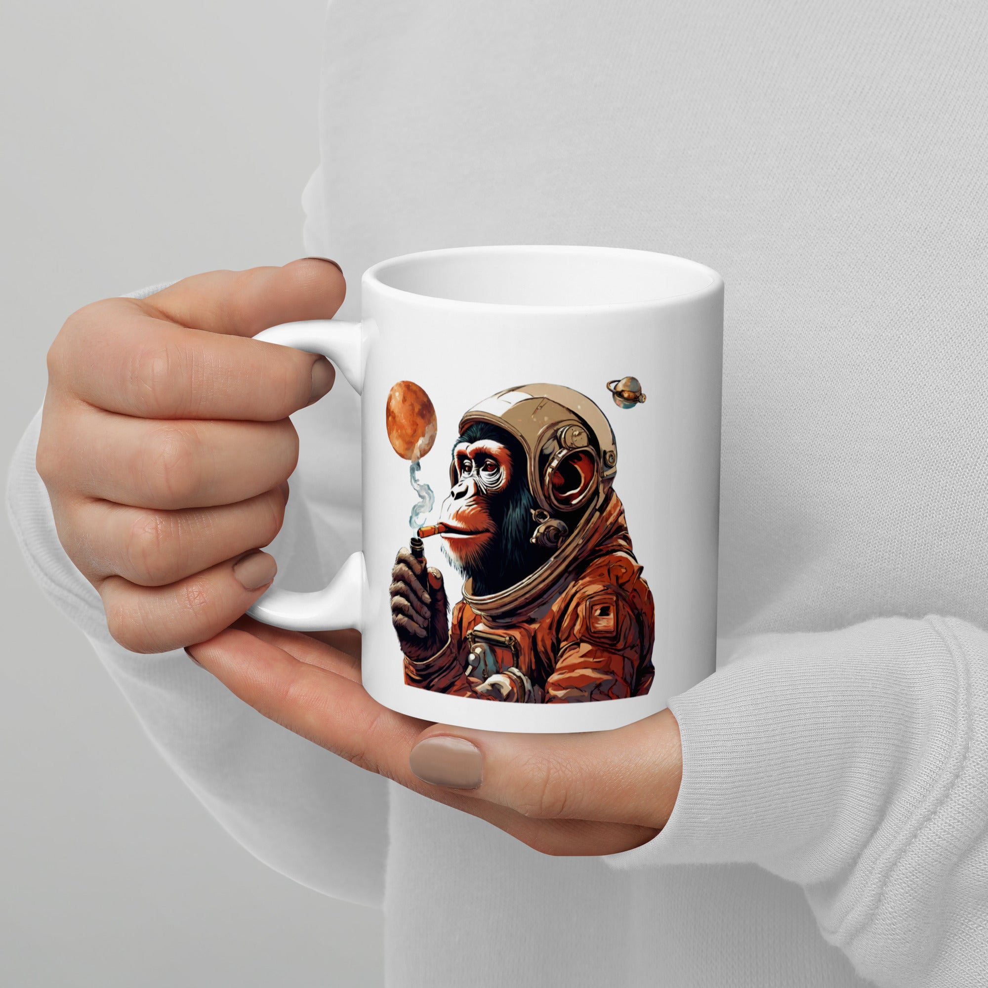 Ape Astronaut White Glossy Mug