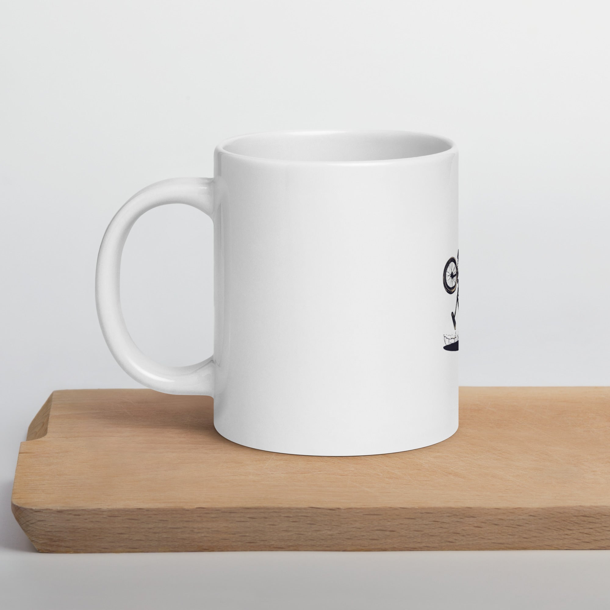 Till the Wheels Fall Off White Glossy Mug