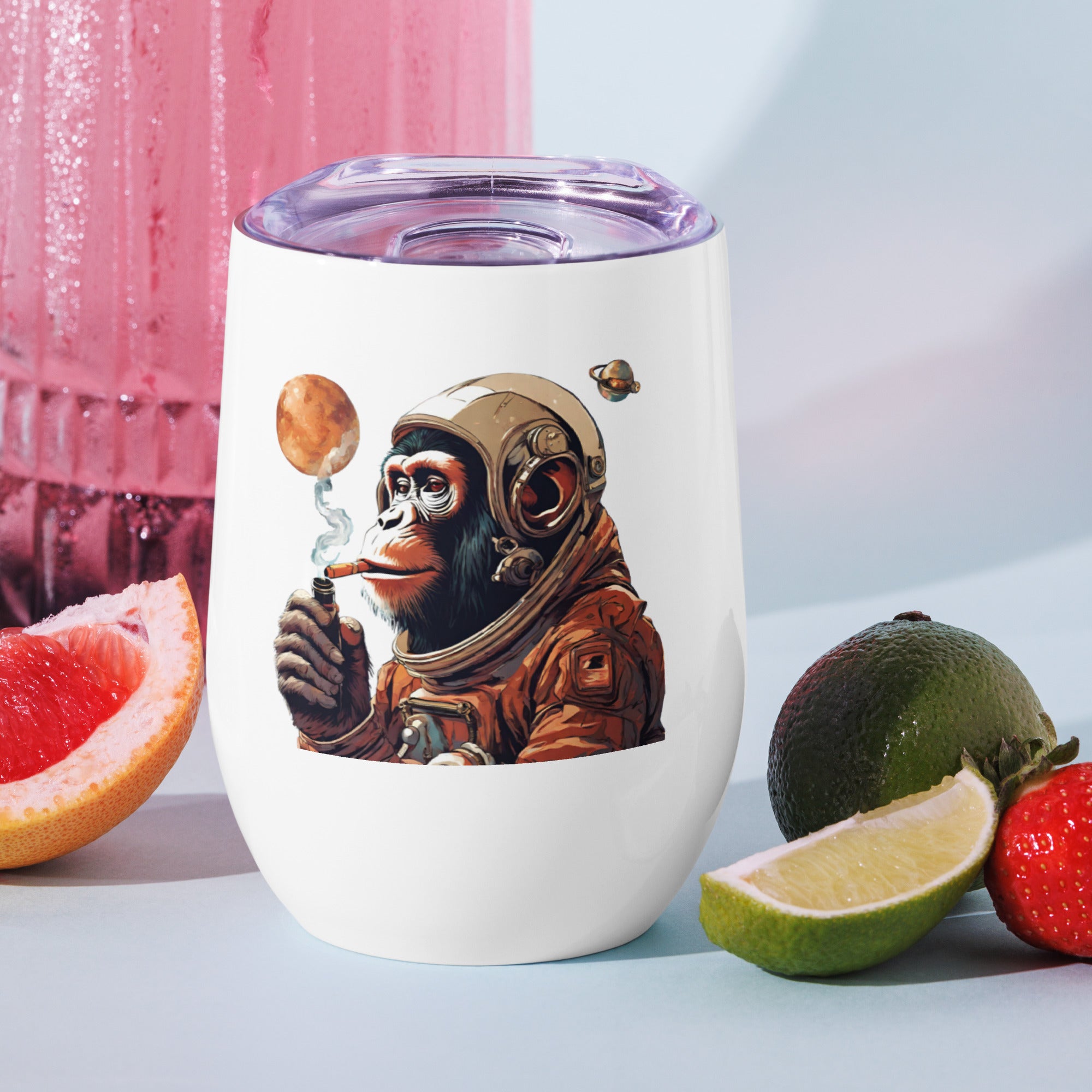 Ape Astronaut Wine Tumbler