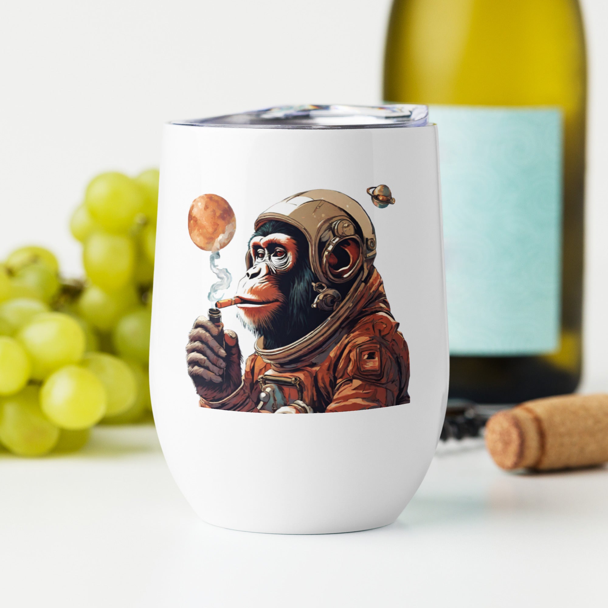 Ape Astronaut Wine Tumbler