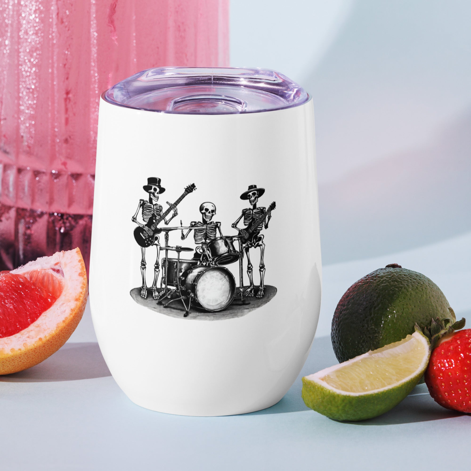 Skeleton Band Wine Tumbler