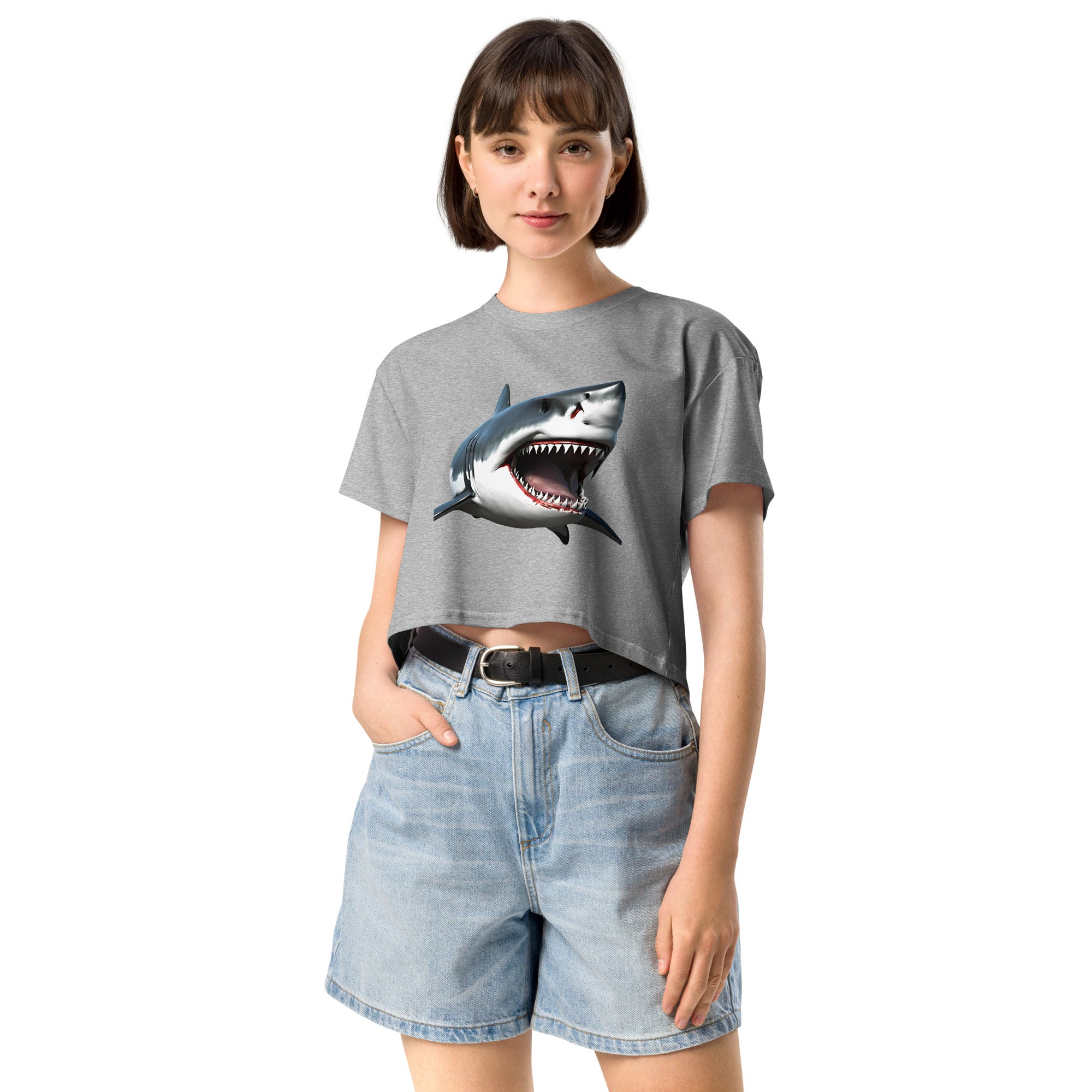 Great White Bite Women’s Crop Top