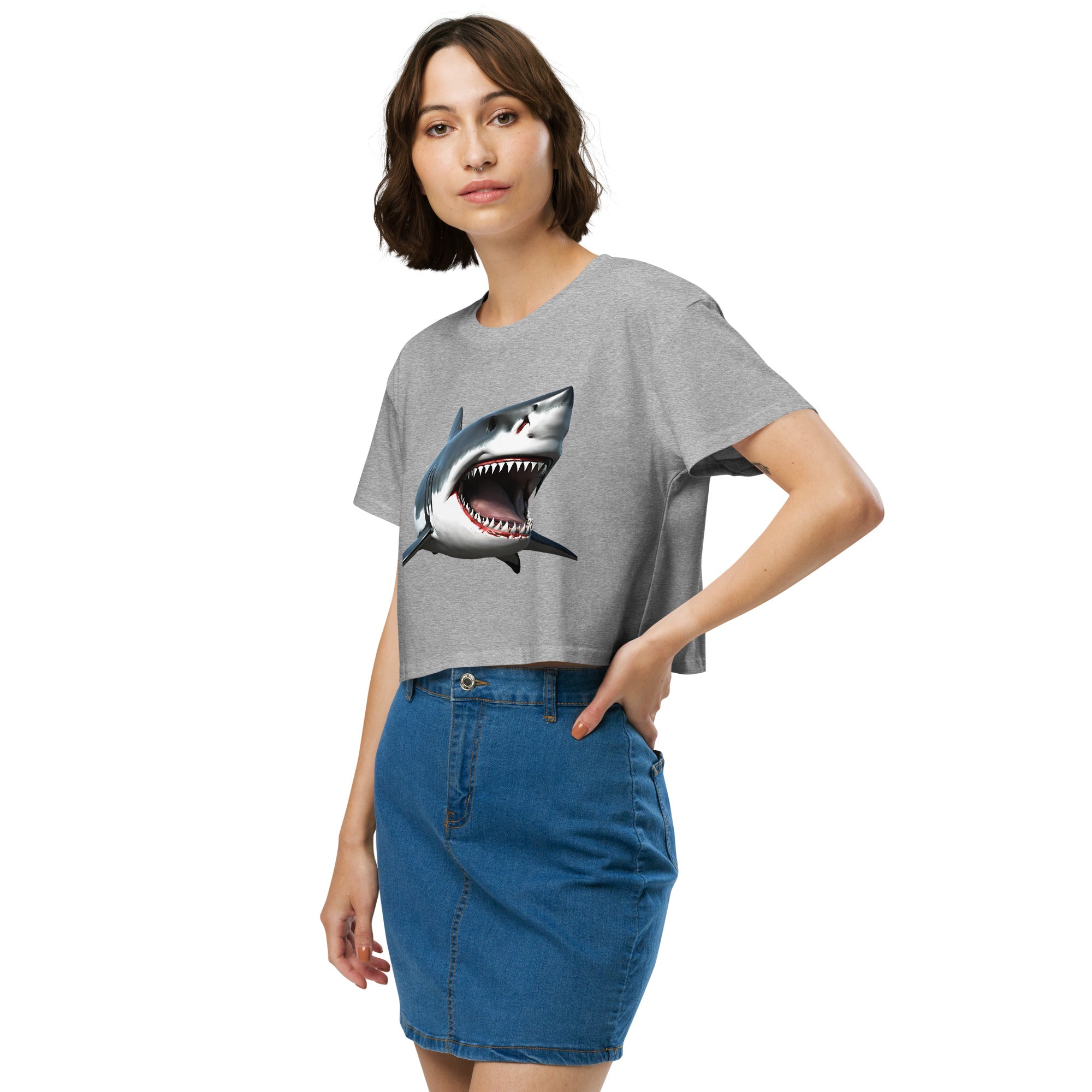 Great White Bite Women’s Crop Top