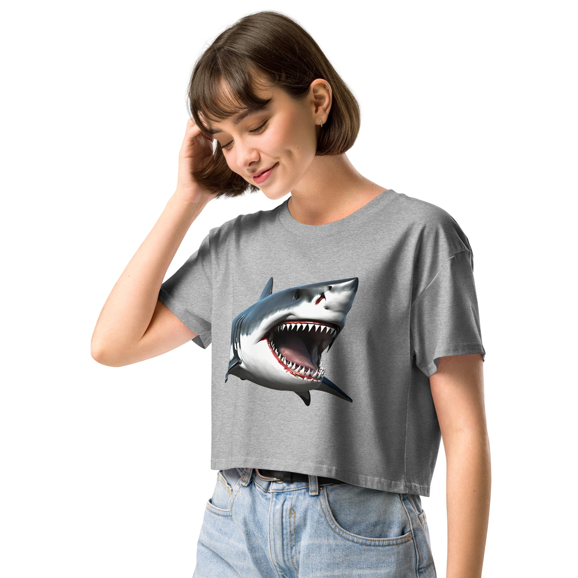 Great White Bite Women’s Crop Top