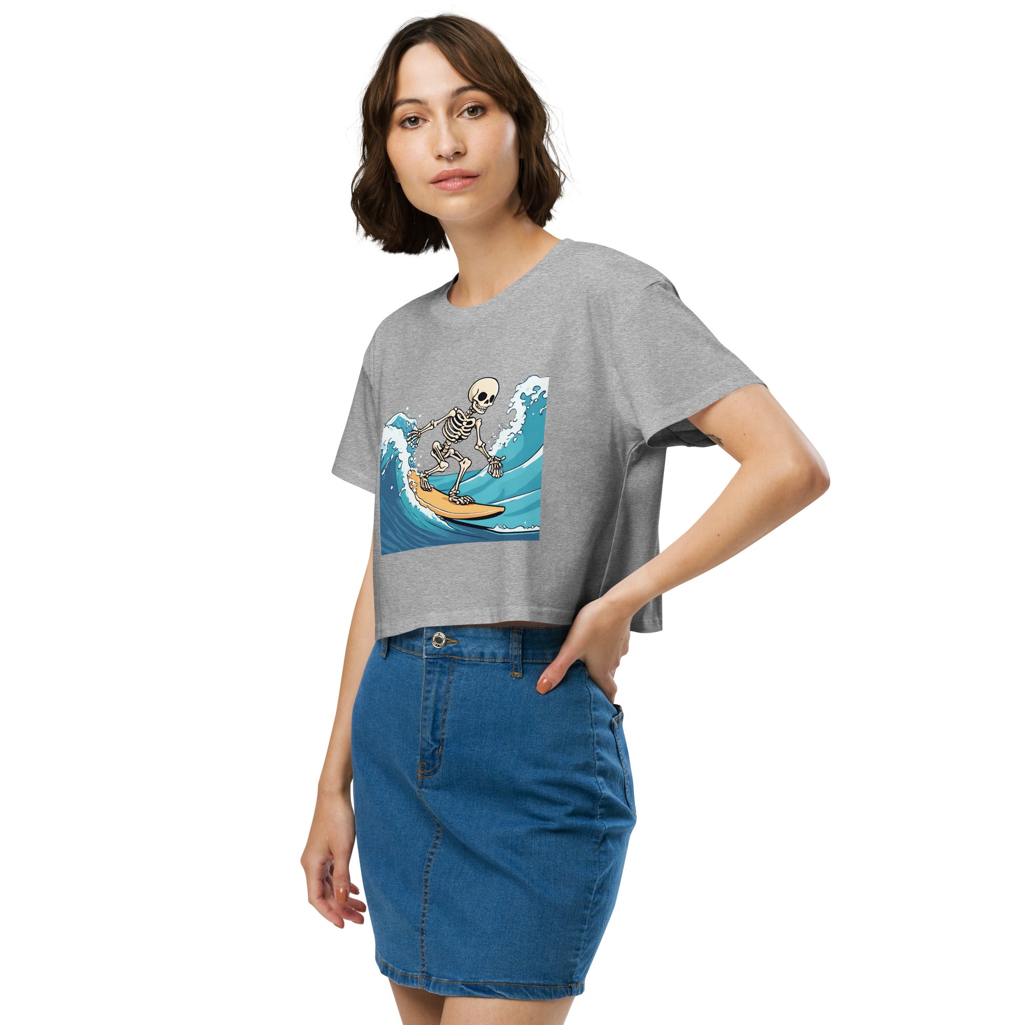 Surfing Skeleton Women’s Crop Top