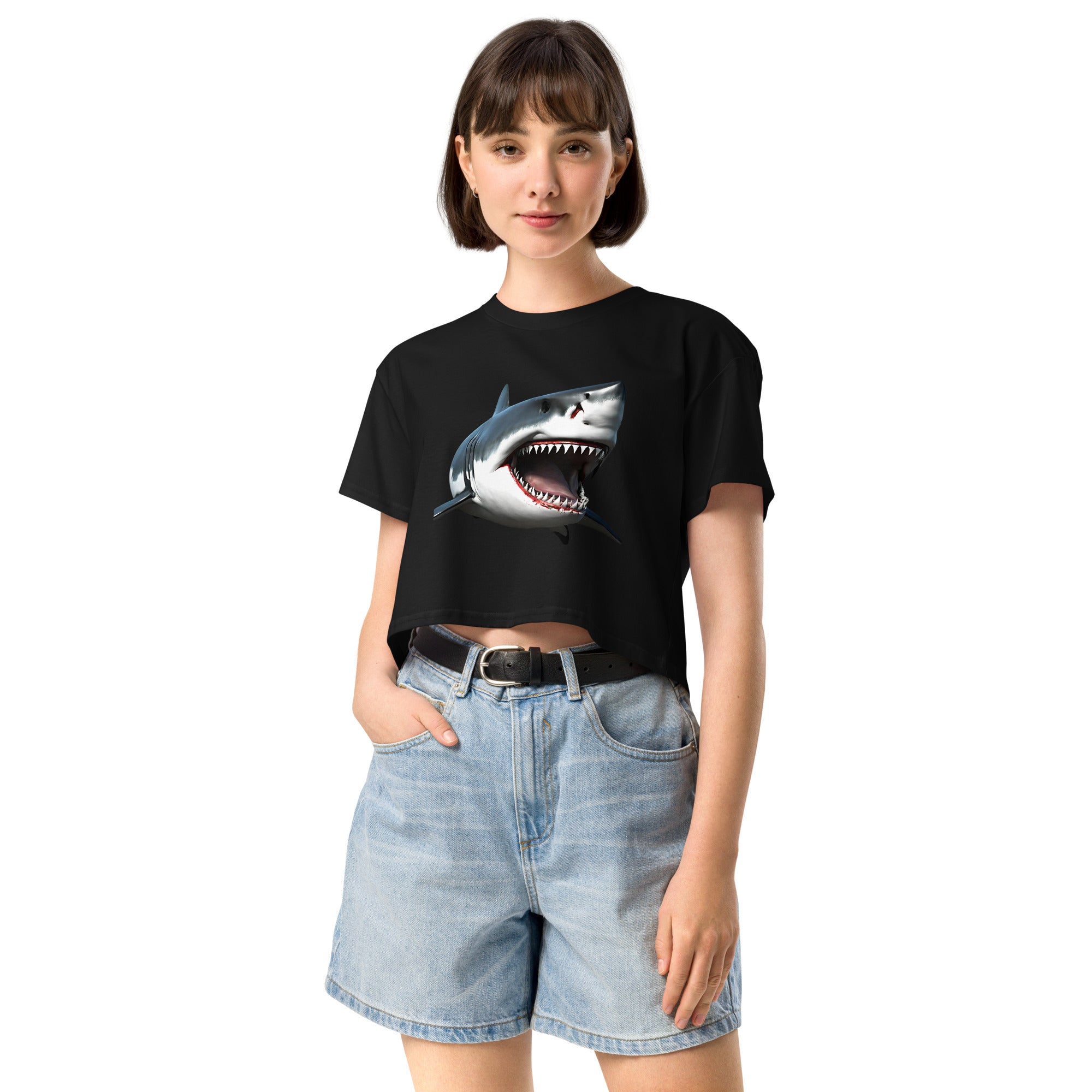 Great White Bite Women’s Crop Top