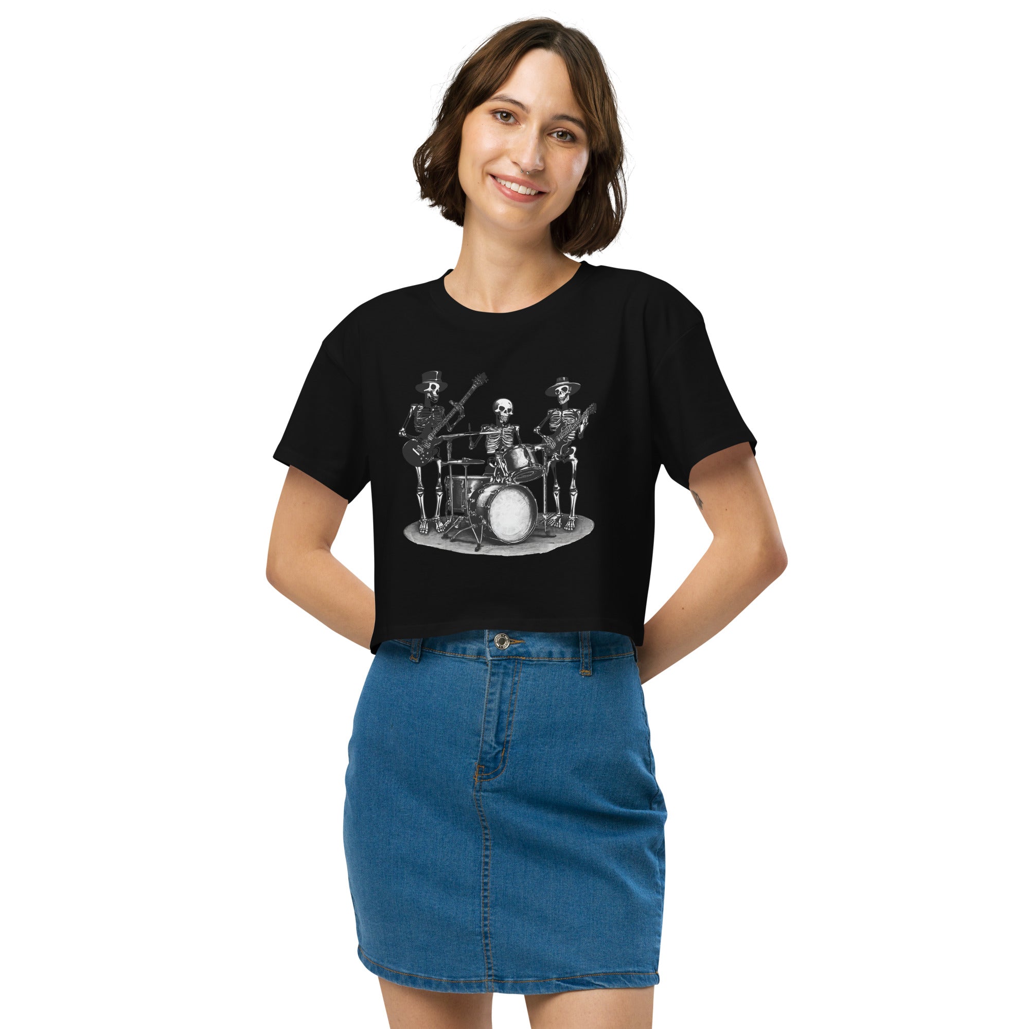 Skeleton Band Women’s Crop Top