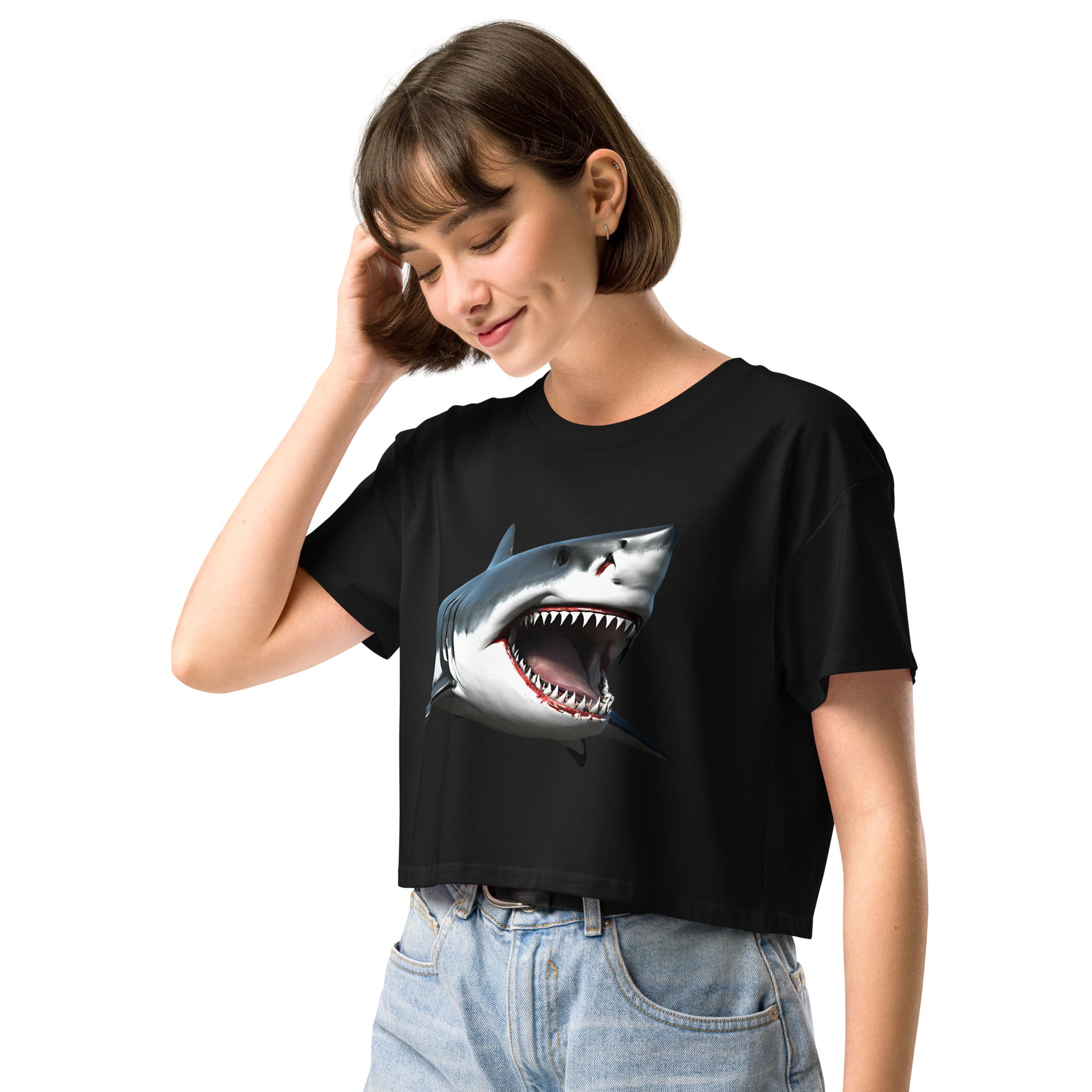 Great White Bite Women’s Crop Top