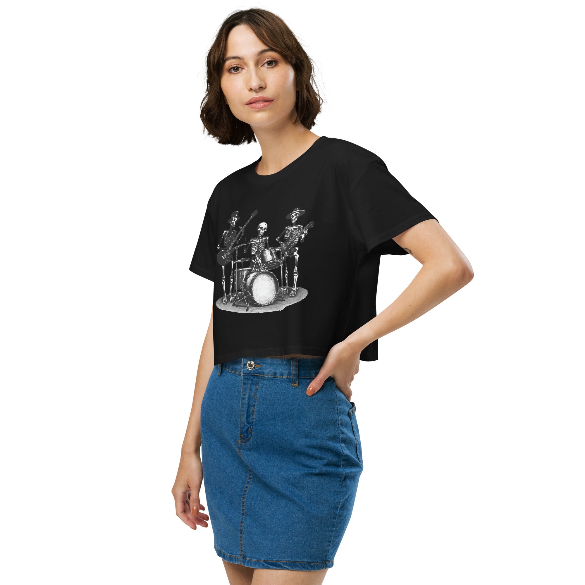 Skeleton Band Women’s Crop Top