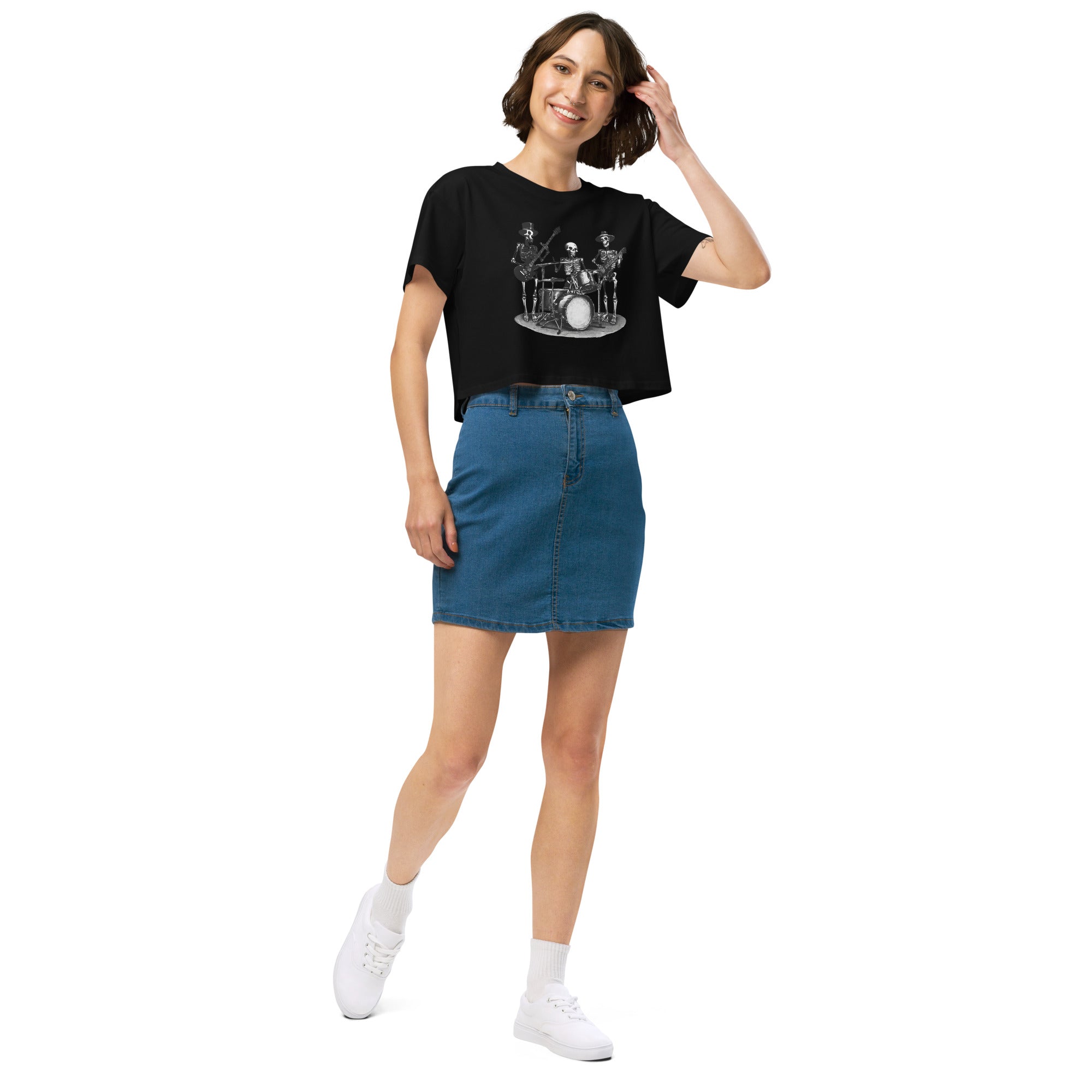 Skeleton Band Women’s Crop Top