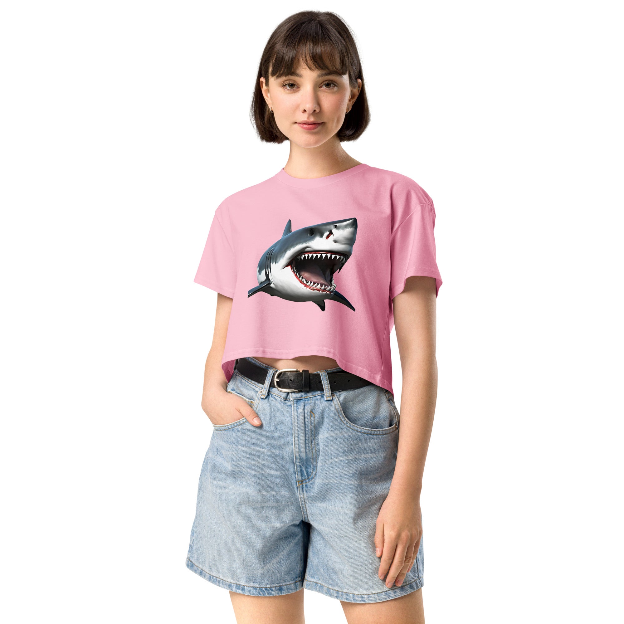 Great White Bite Women’s Crop Top