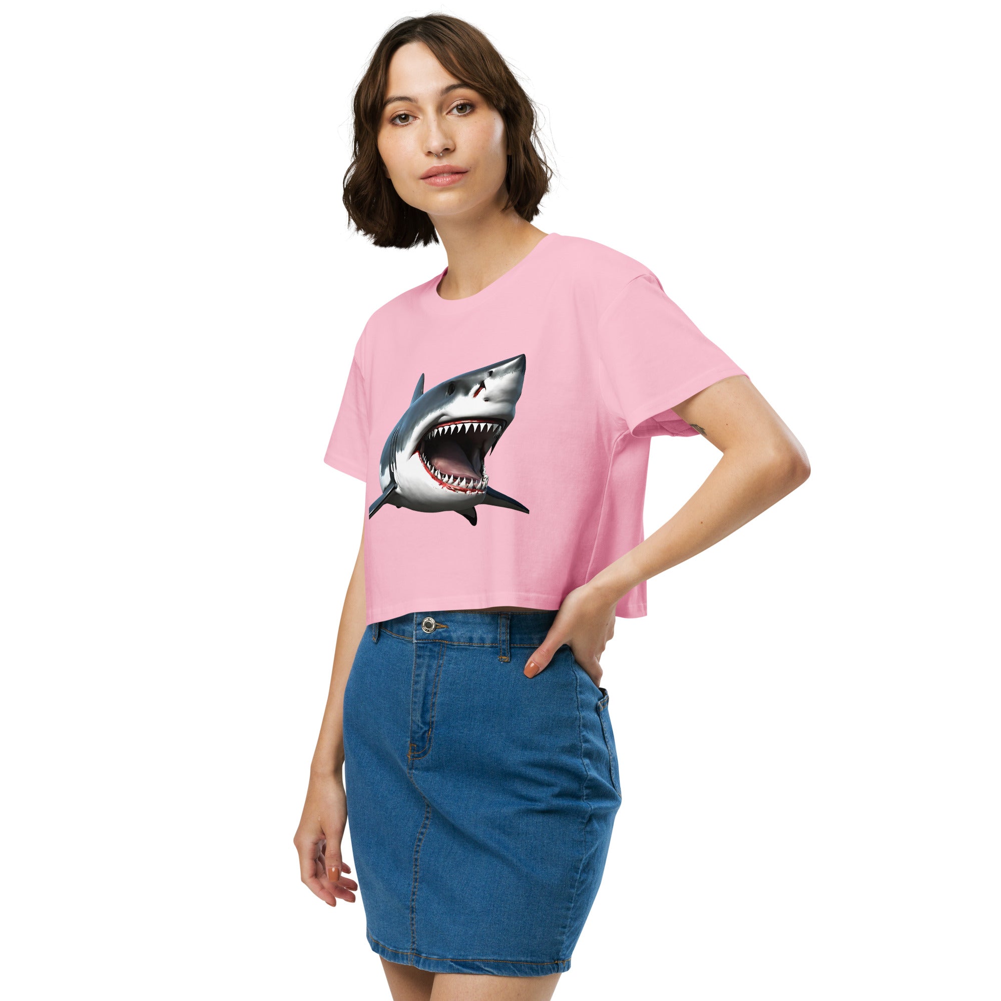 Great White Bite Women’s Crop Top