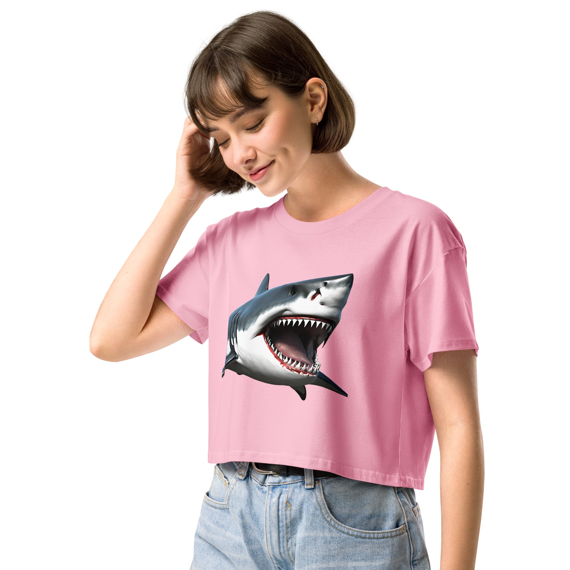 Great White Bite Women’s Crop Top