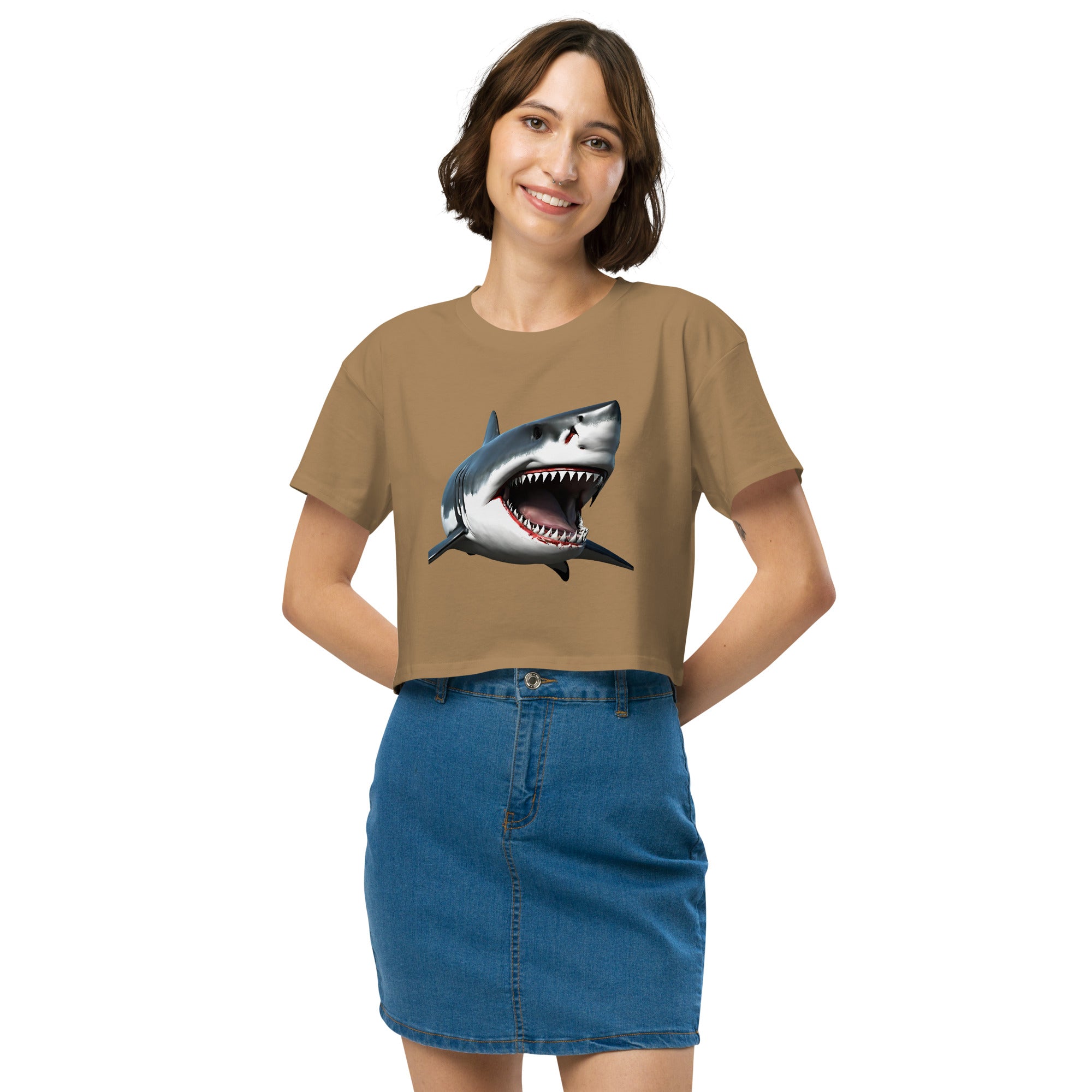 Great White Bite Women’s Crop Top