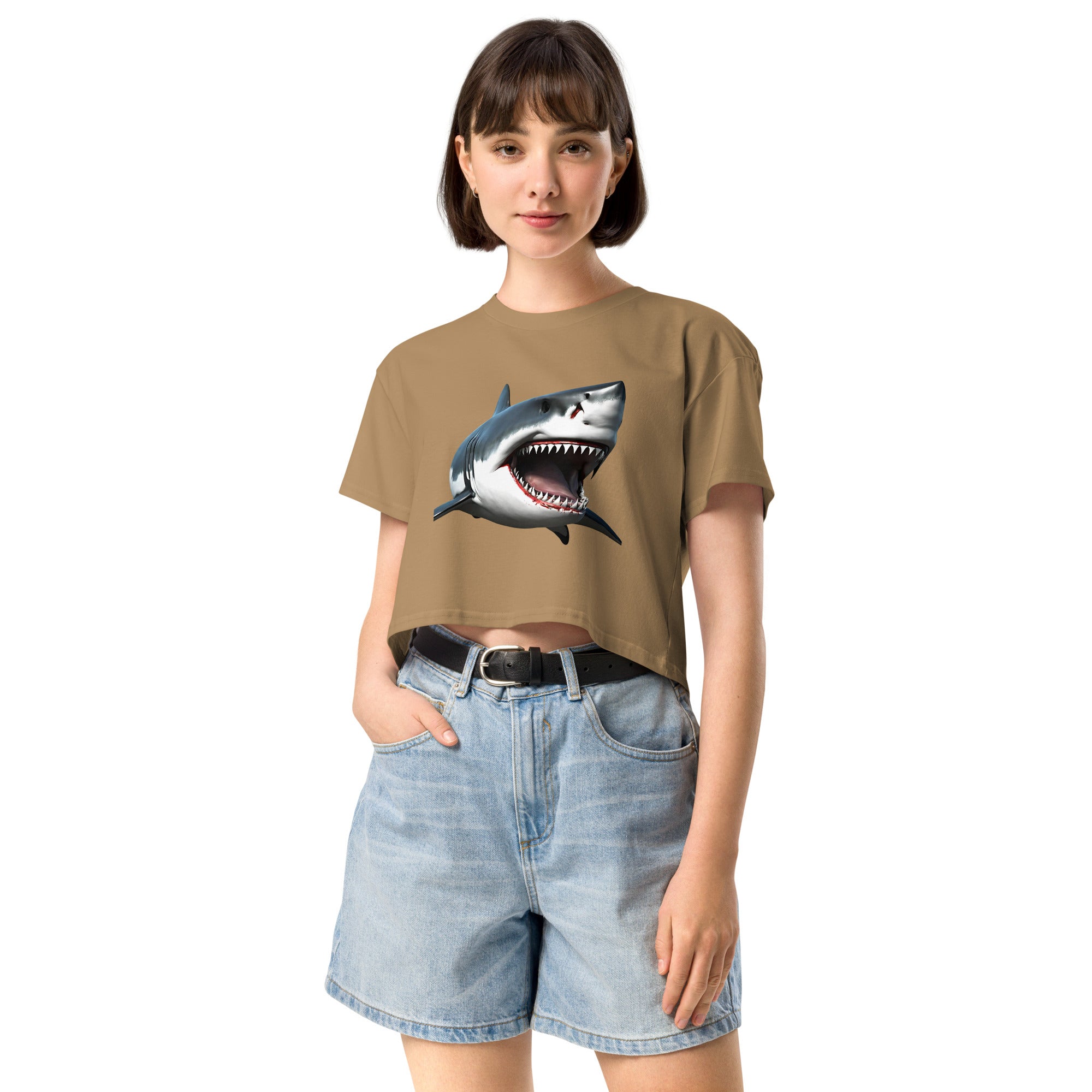 Great White Bite Women’s Crop Top