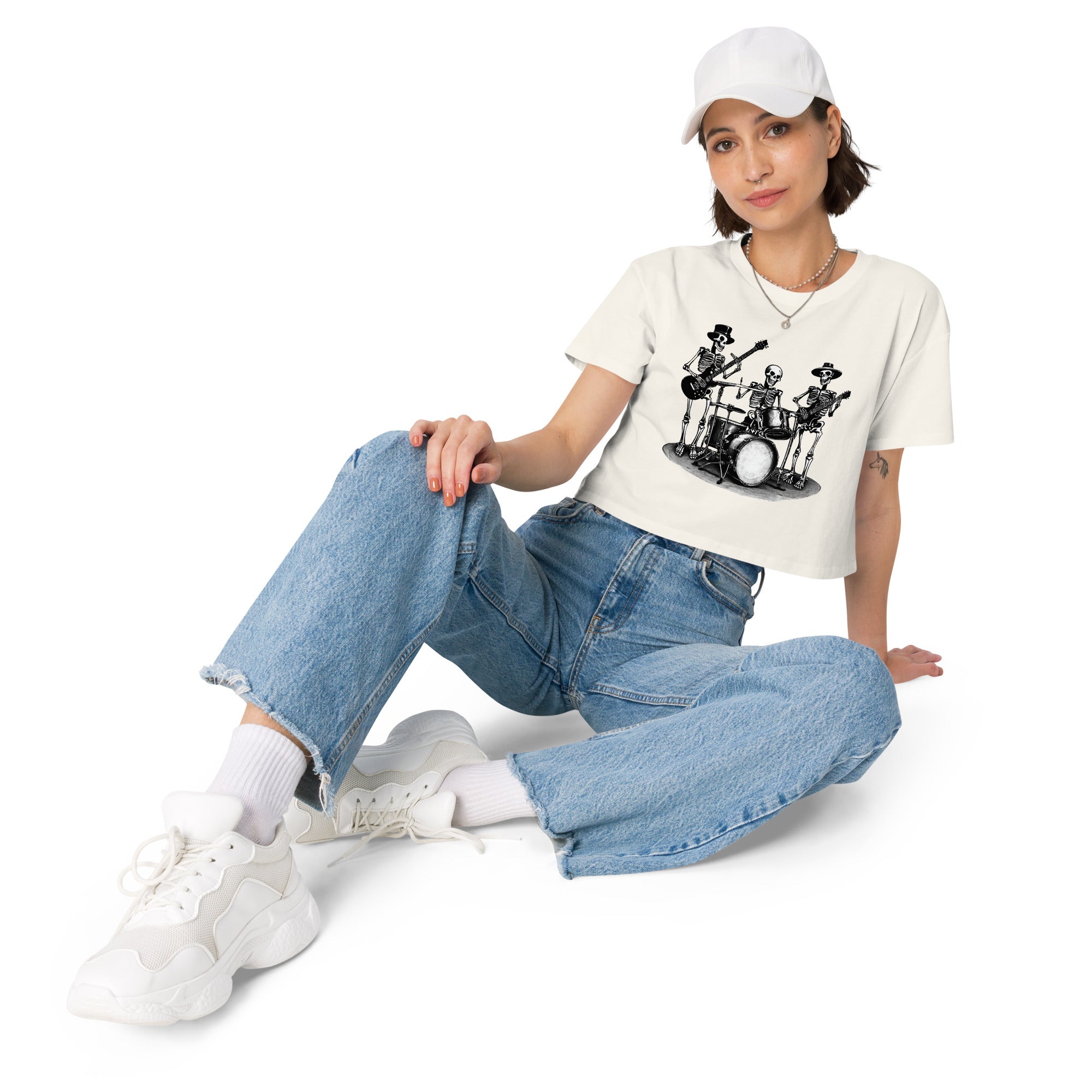 Skeleton Band Women’s Crop Top