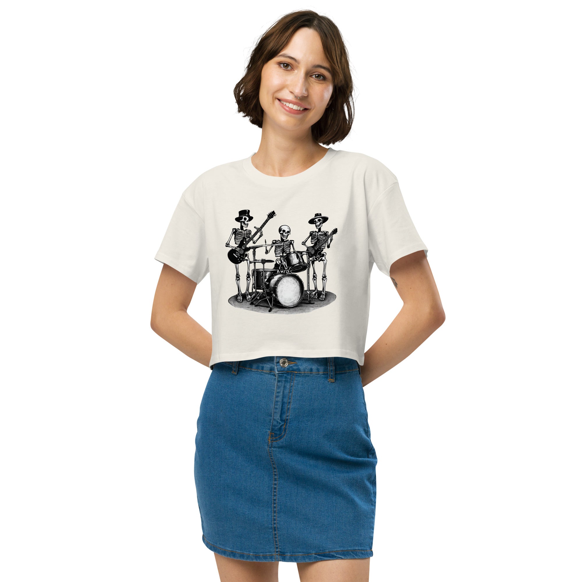 Skeleton Band Women’s Crop Top