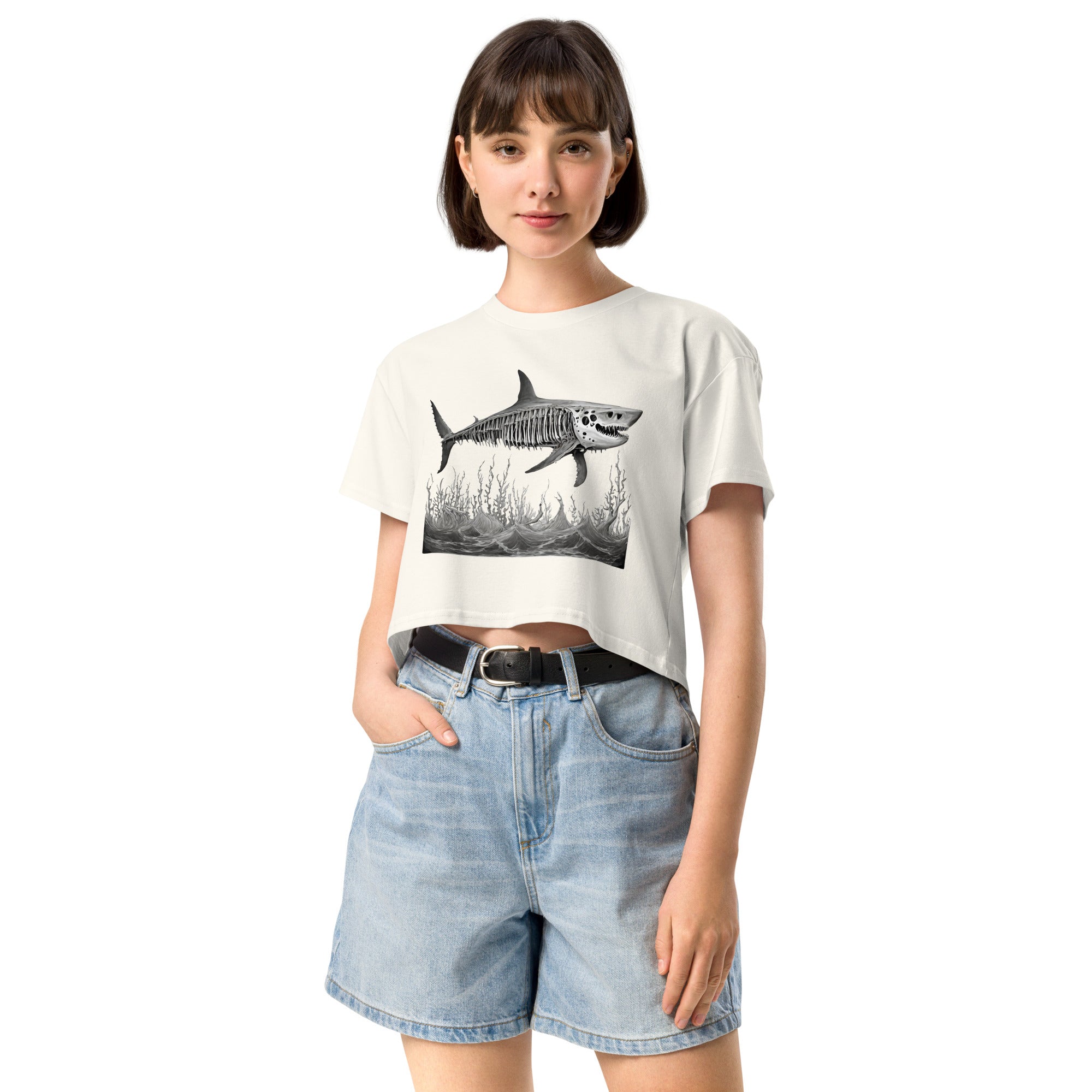 Skeleton Shark Women’s Crop Top