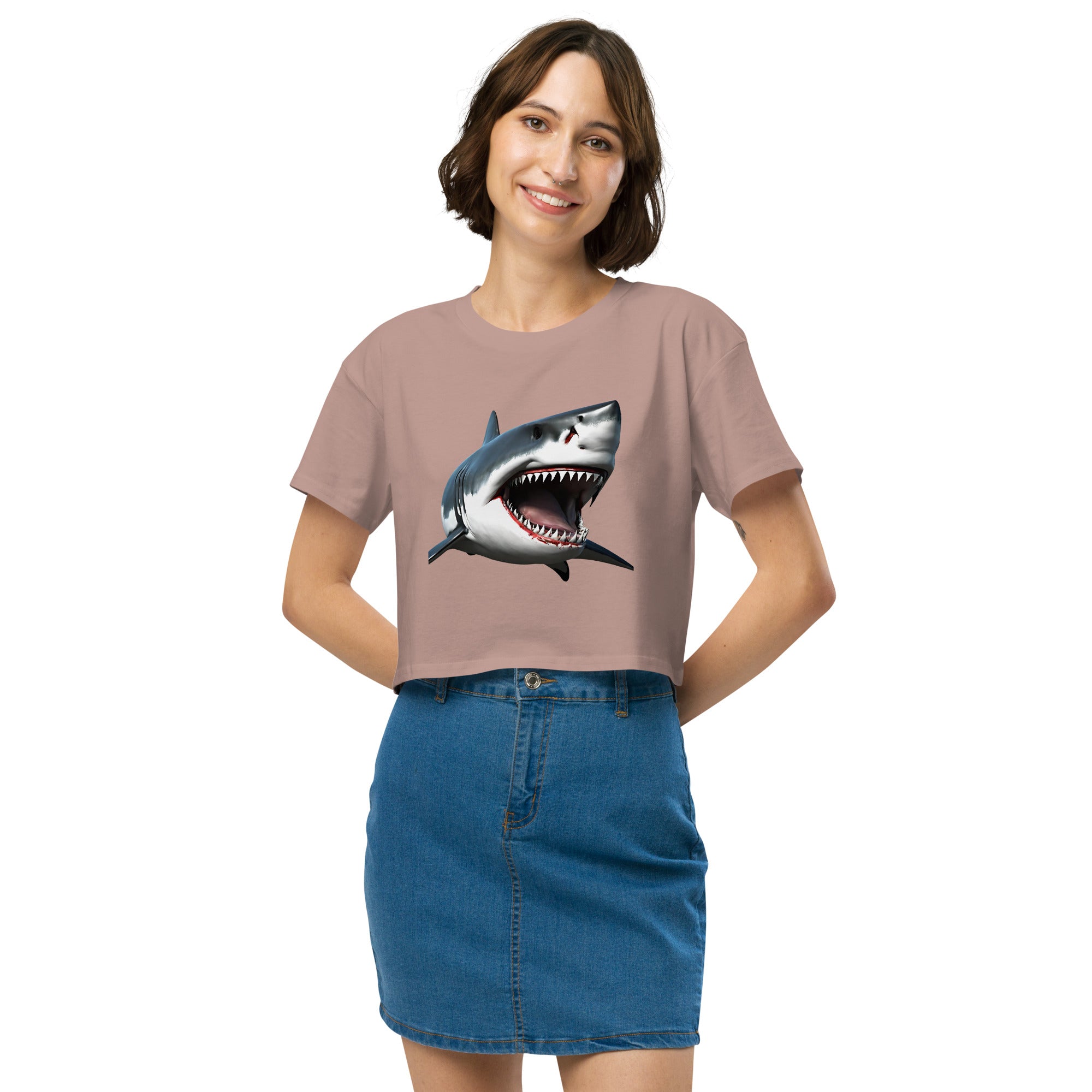 Great White Bite Women’s Crop Top