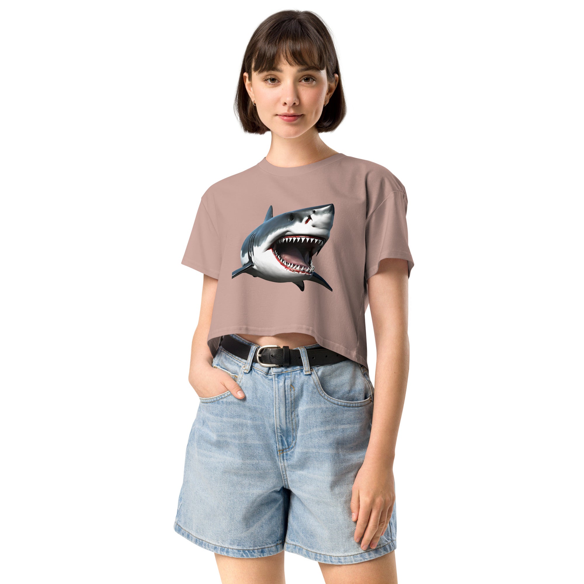 Great White Bite Women’s Crop Top