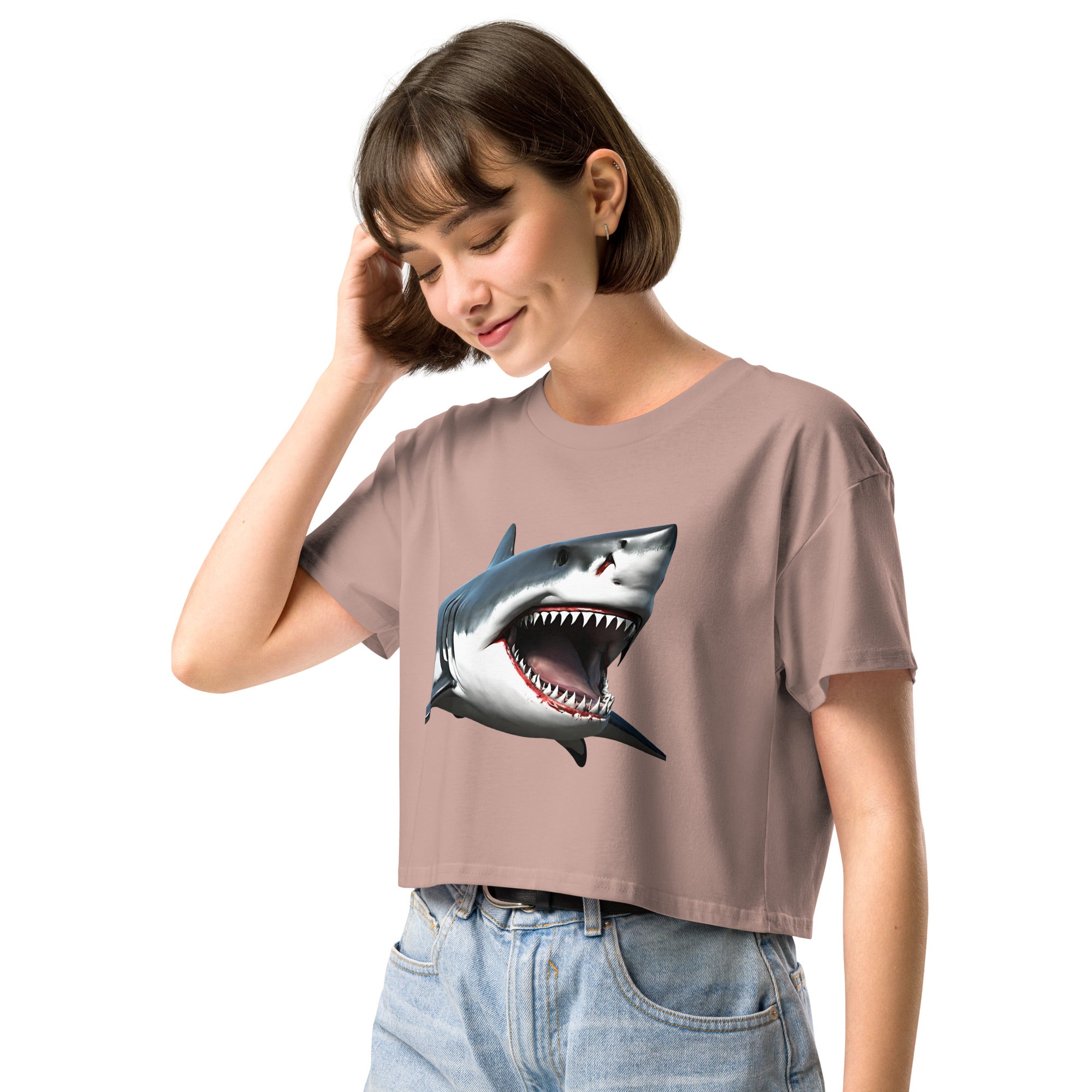 Great White Bite Women’s Crop Top