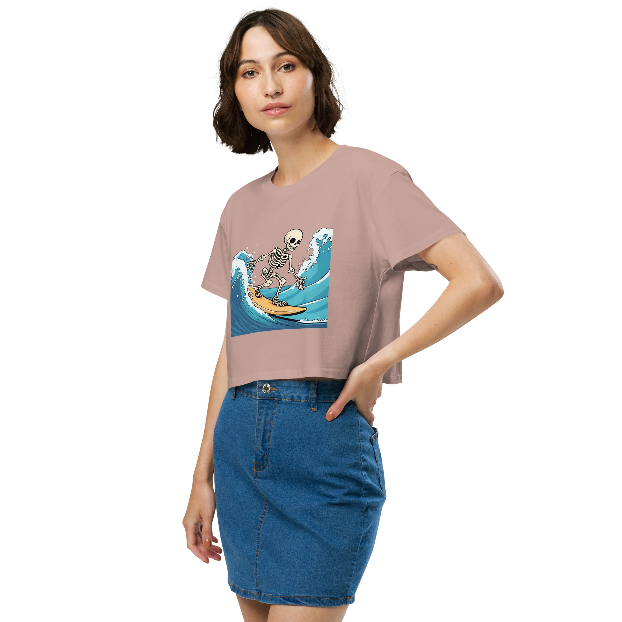 Surfing Skeleton Women’s Crop Top