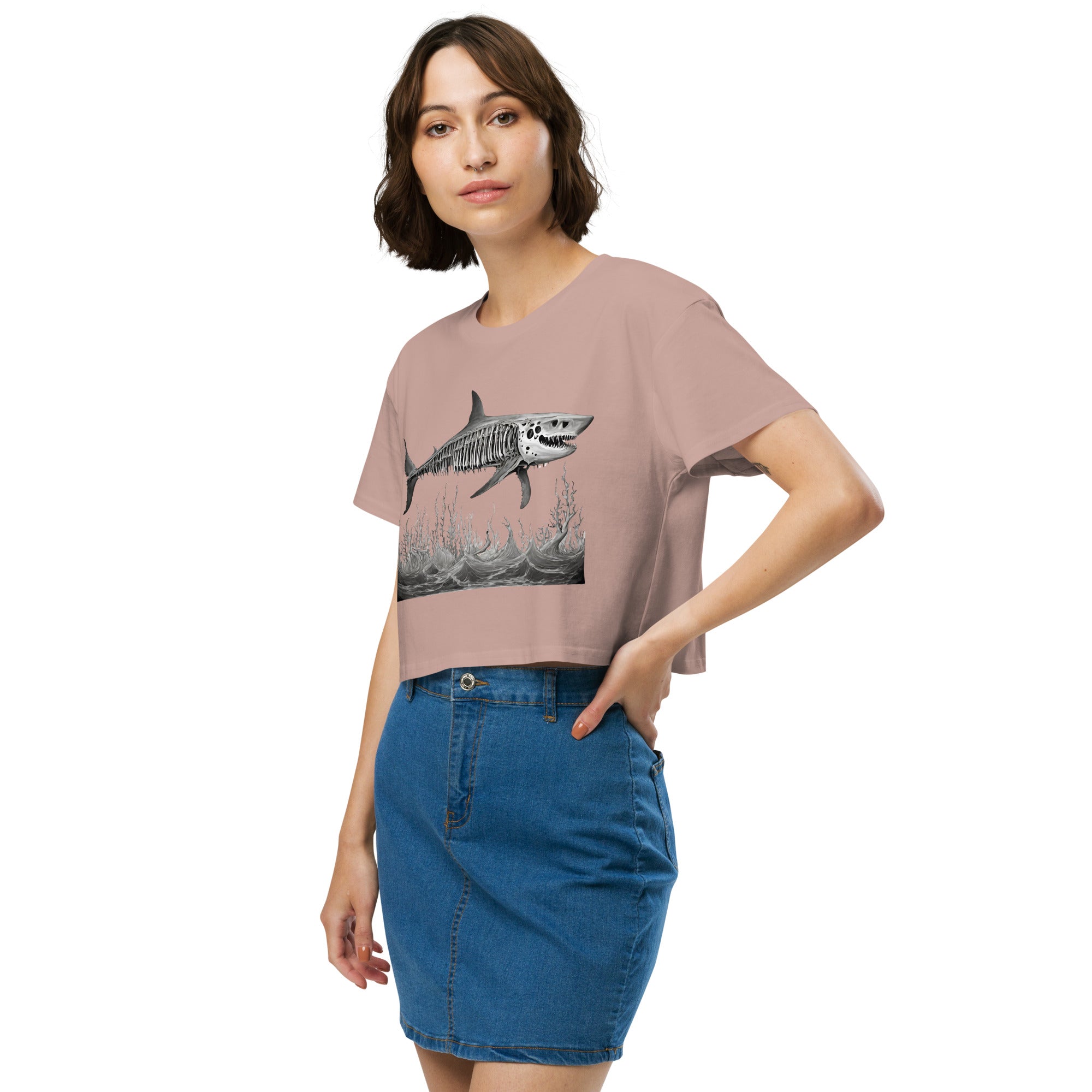 Skeleton Shark Women’s Crop Top