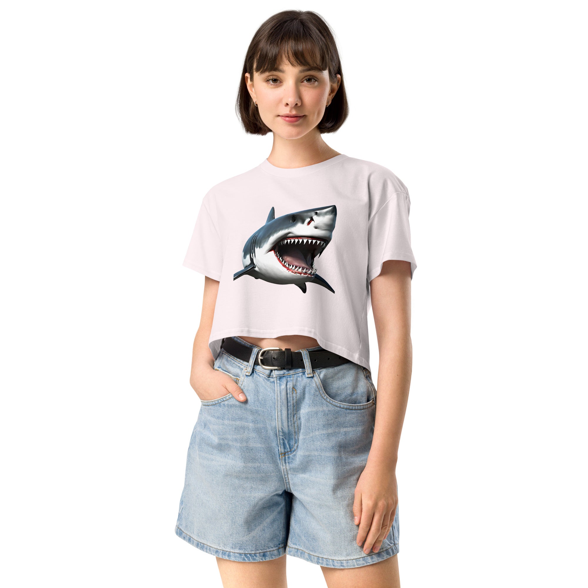 Great White Bite Women’s Crop Top