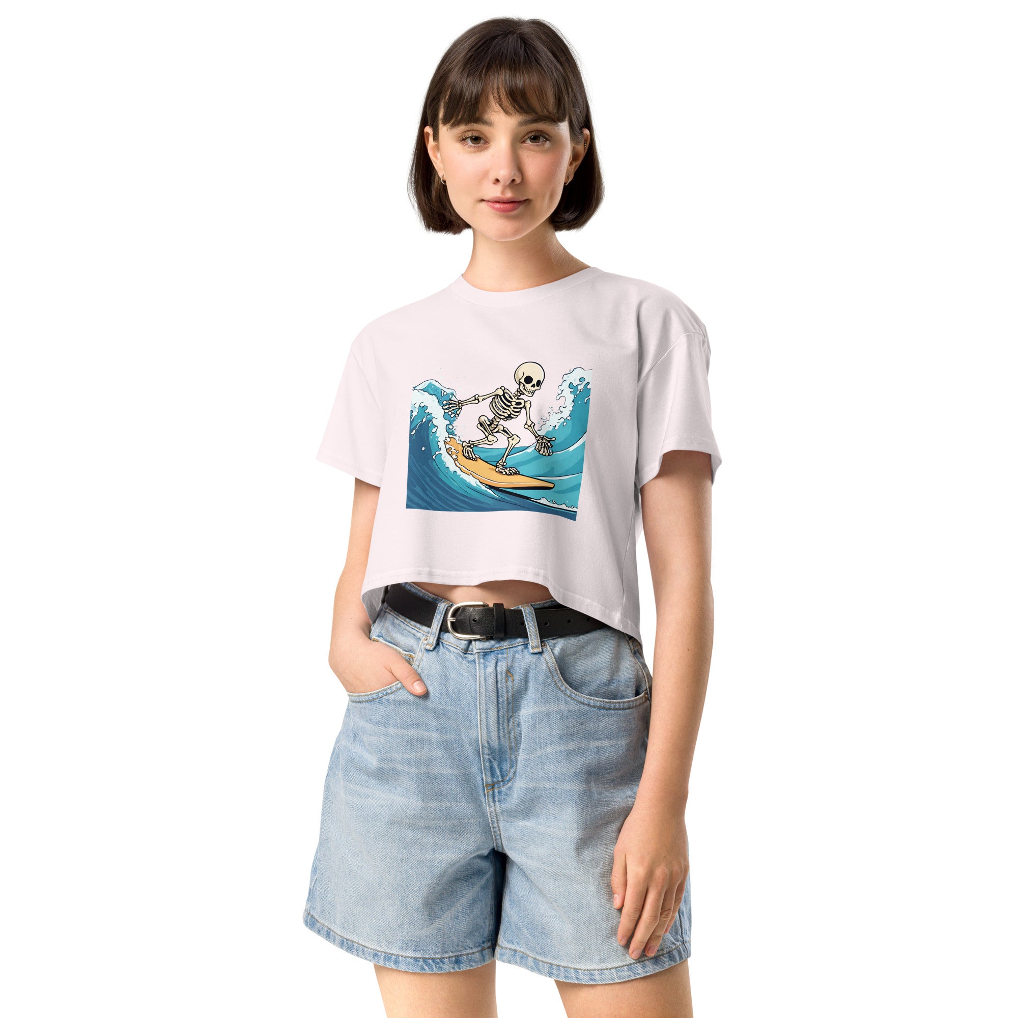 Surfing Skeleton Women’s Crop Top