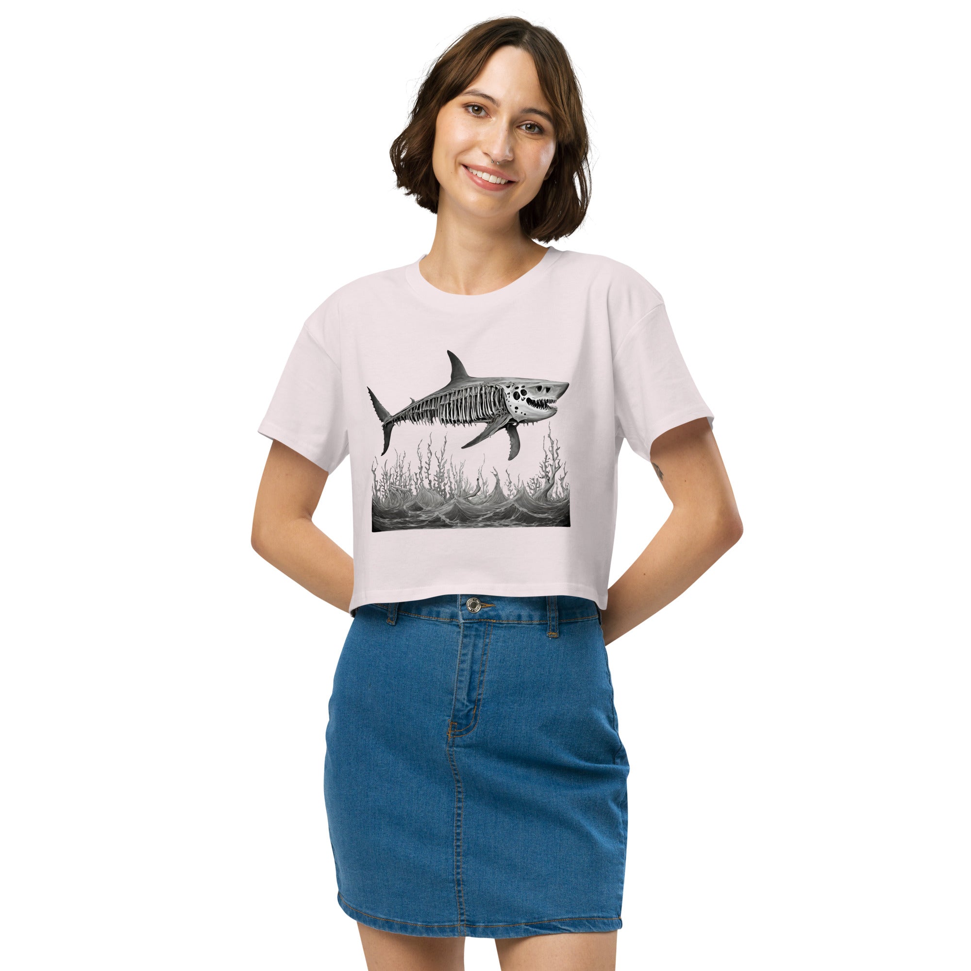 Skeleton Shark Women’s Crop Top