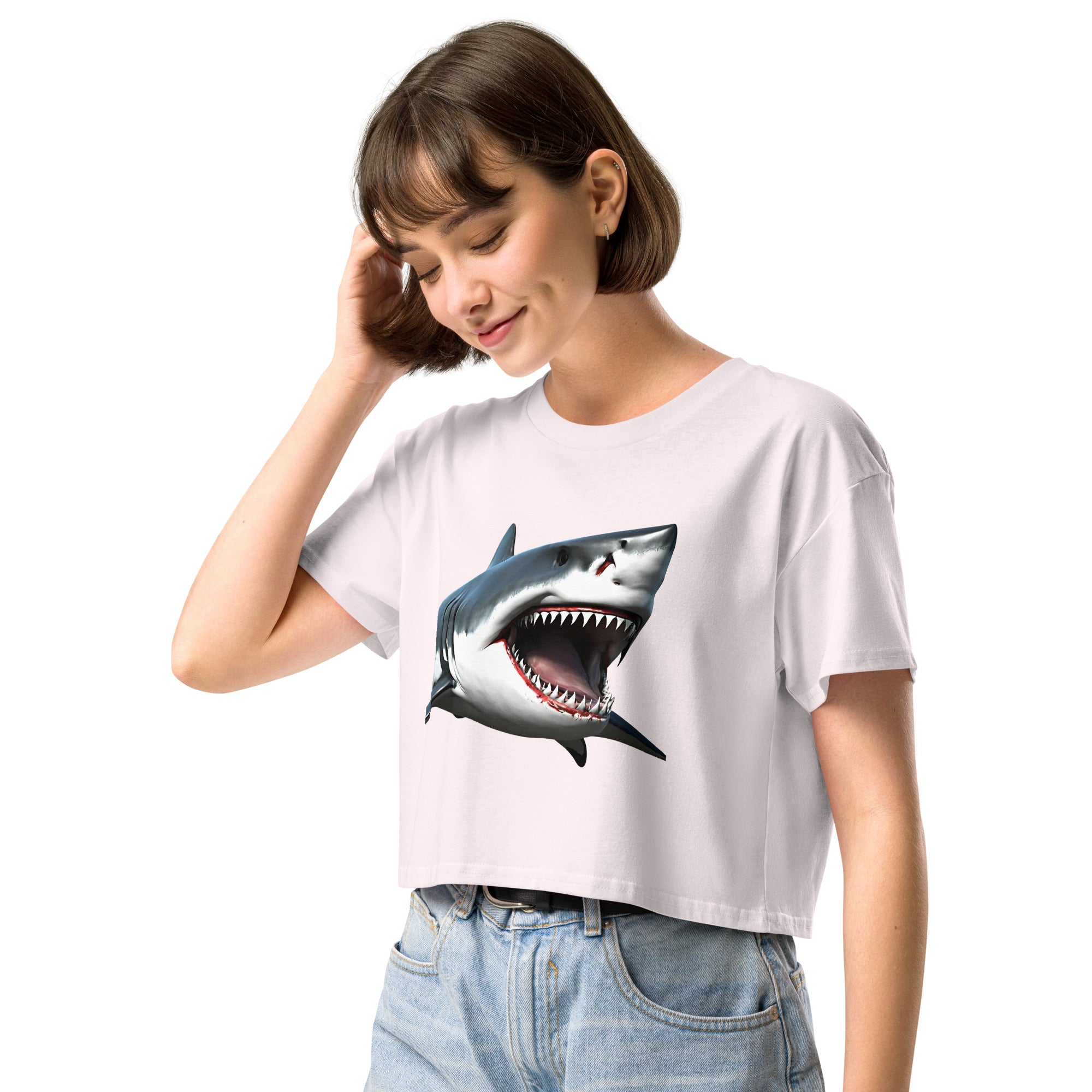 Great White Bite Women’s Crop Top