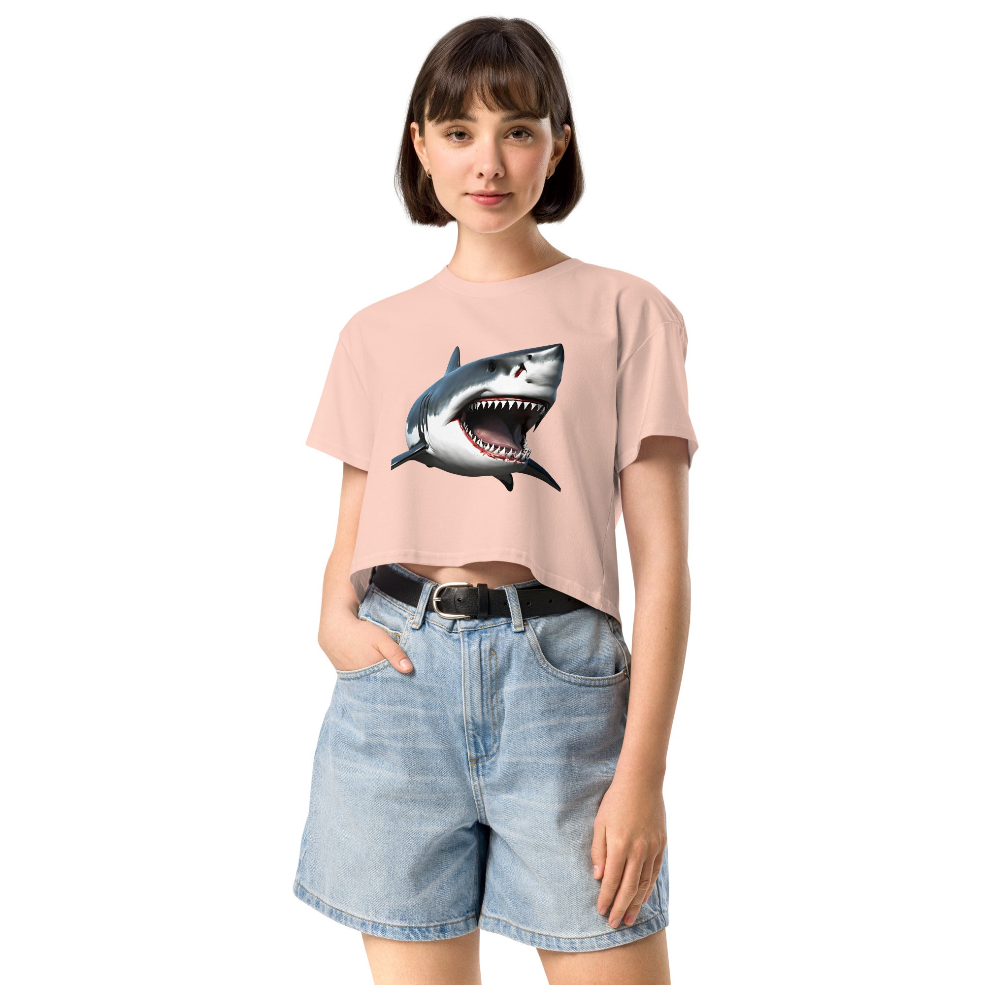 Great White Bite Women’s Crop Top