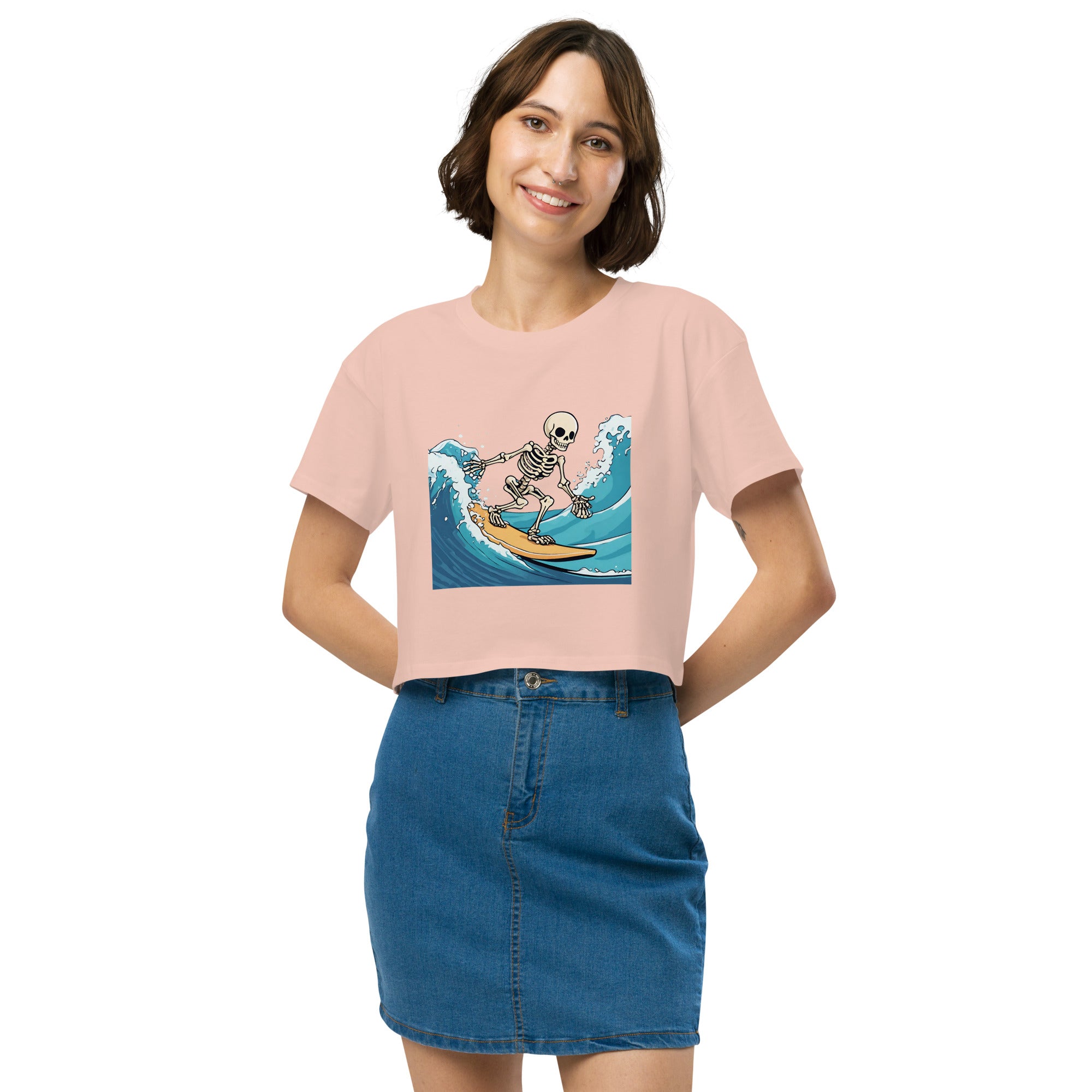 Surfing Skeleton Women’s Crop Top