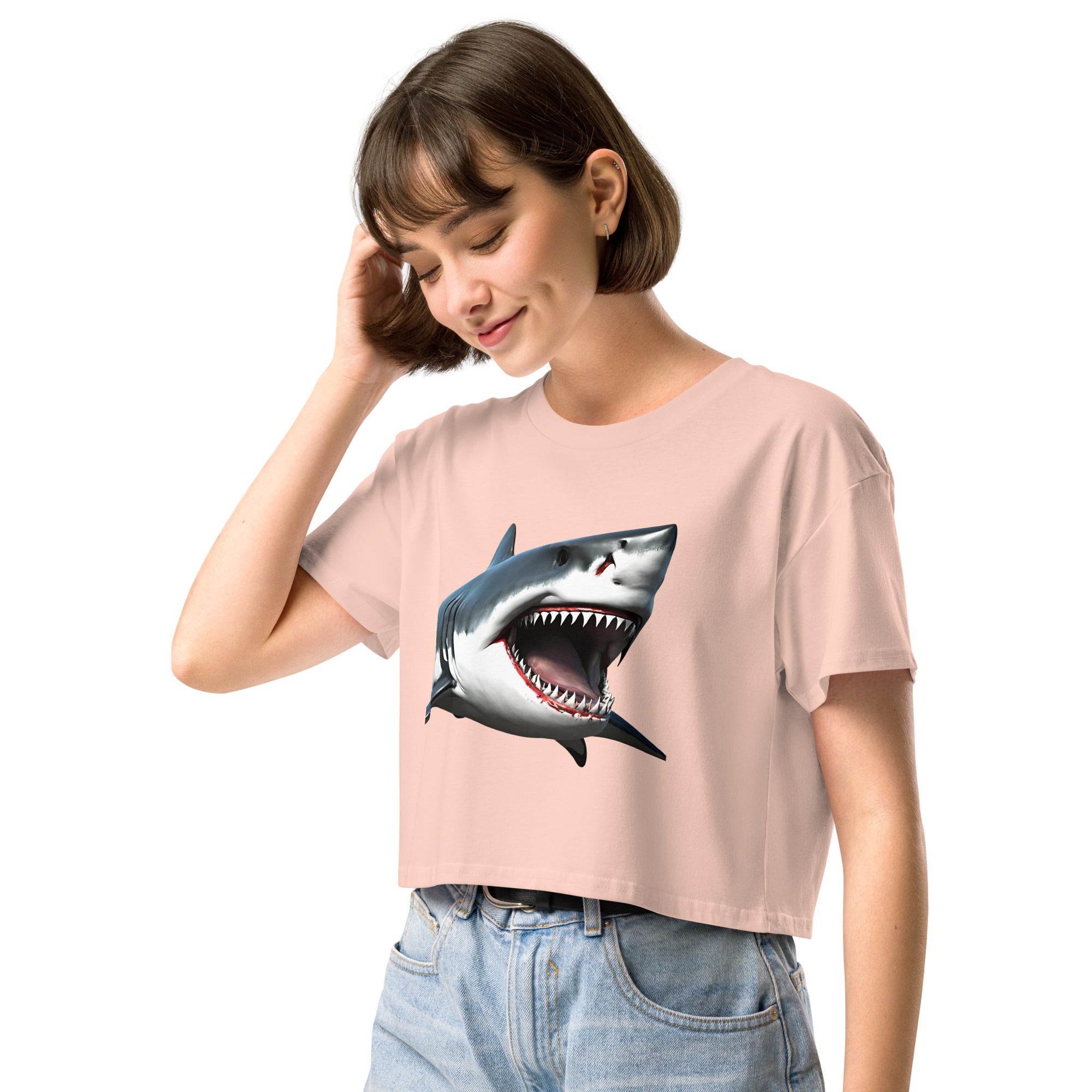 Great White Bite Women’s Crop Top