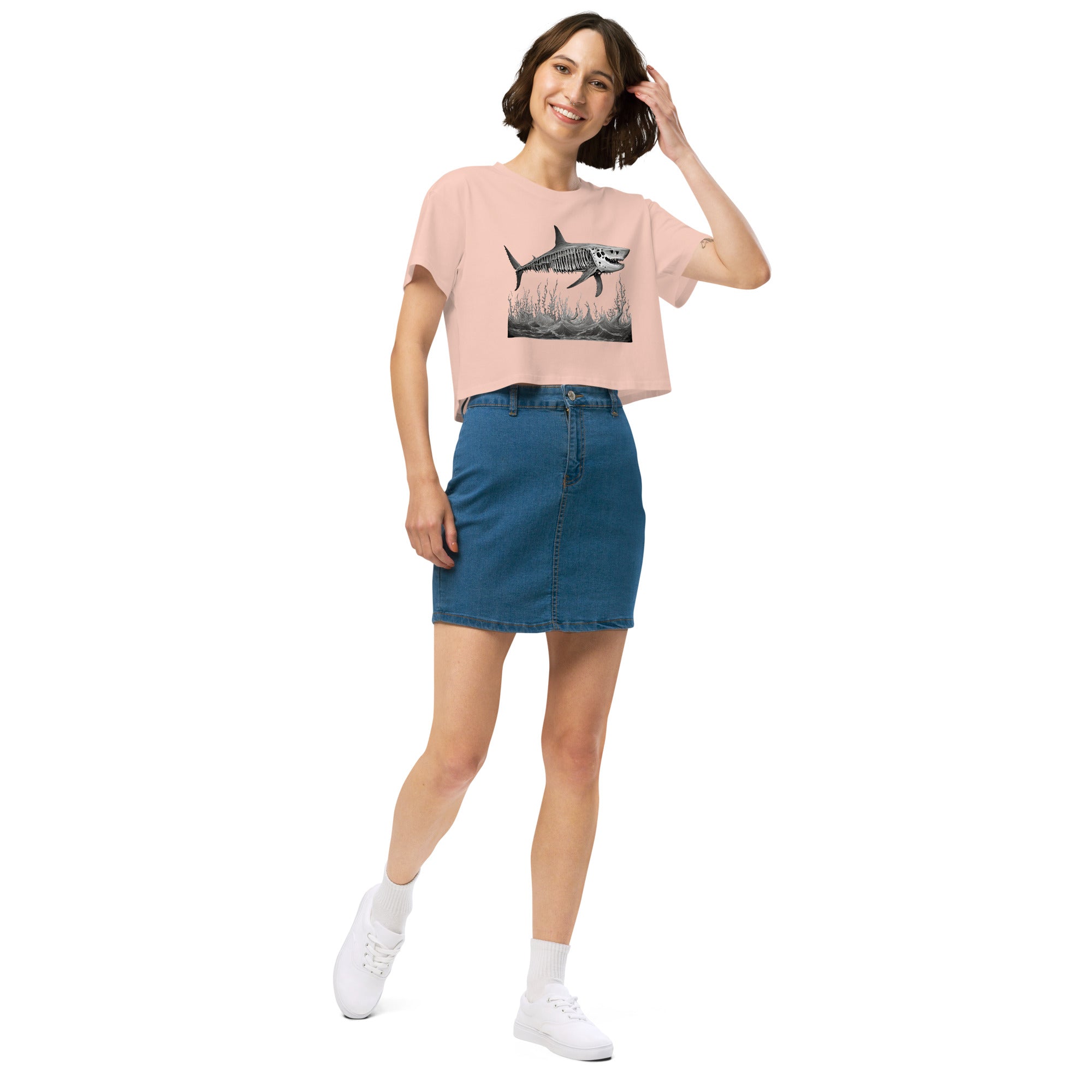 Skeleton Shark Women’s Crop Top