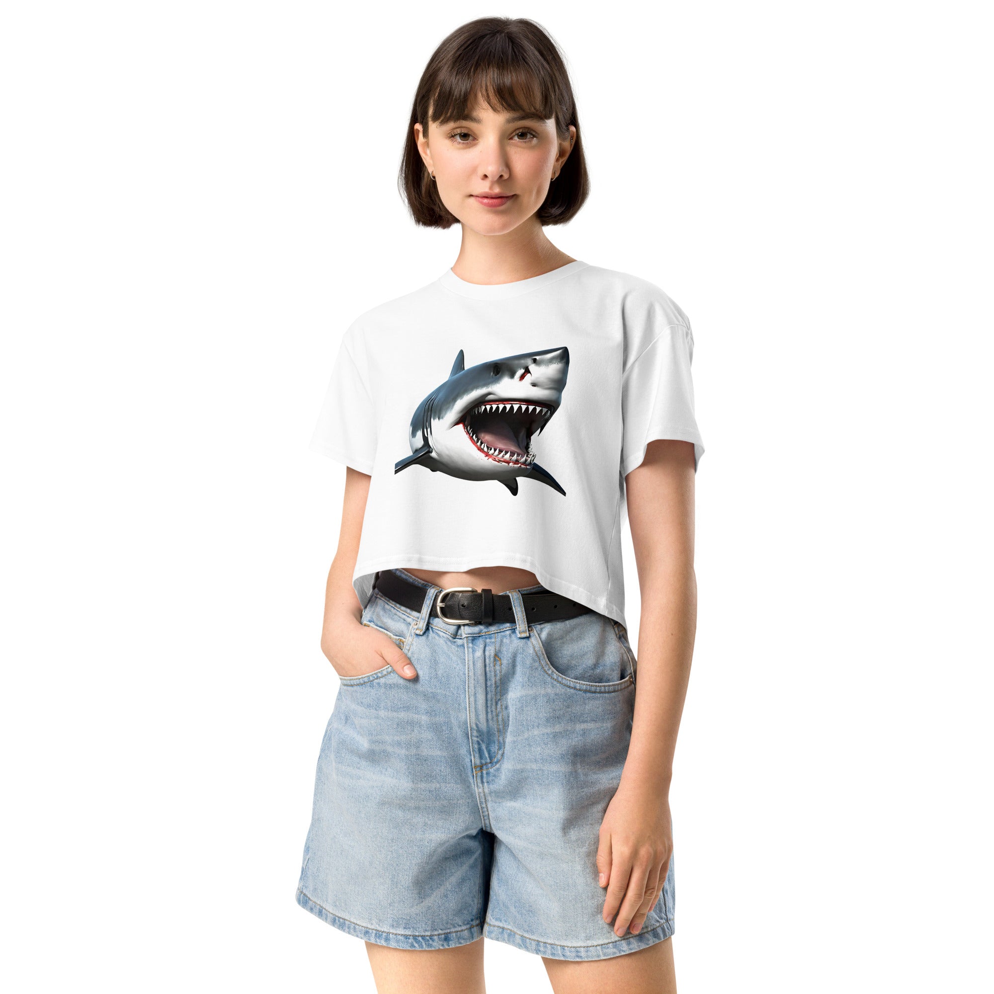 Great White Bite Women’s Crop Top