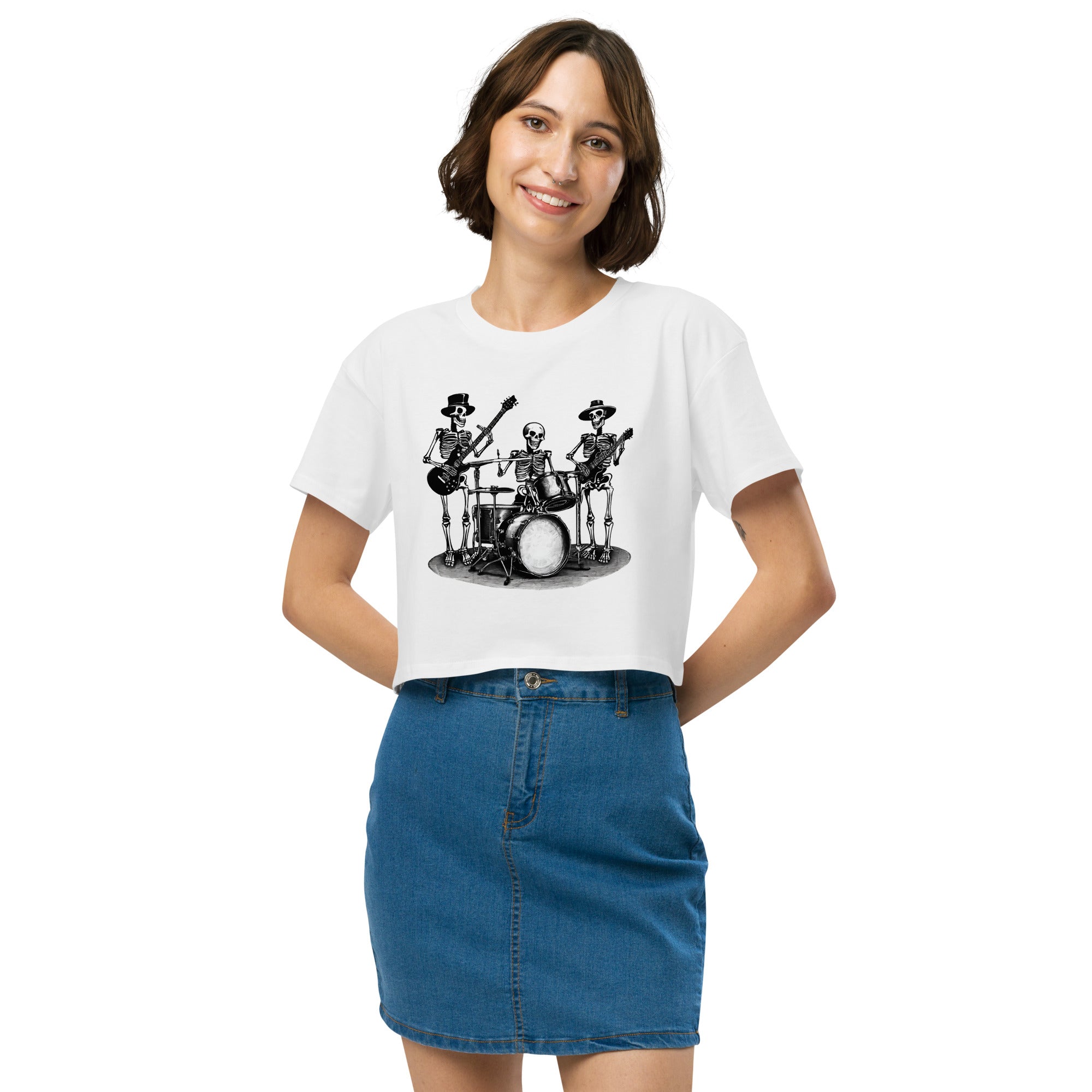 Skeleton Band Women’s Crop Top