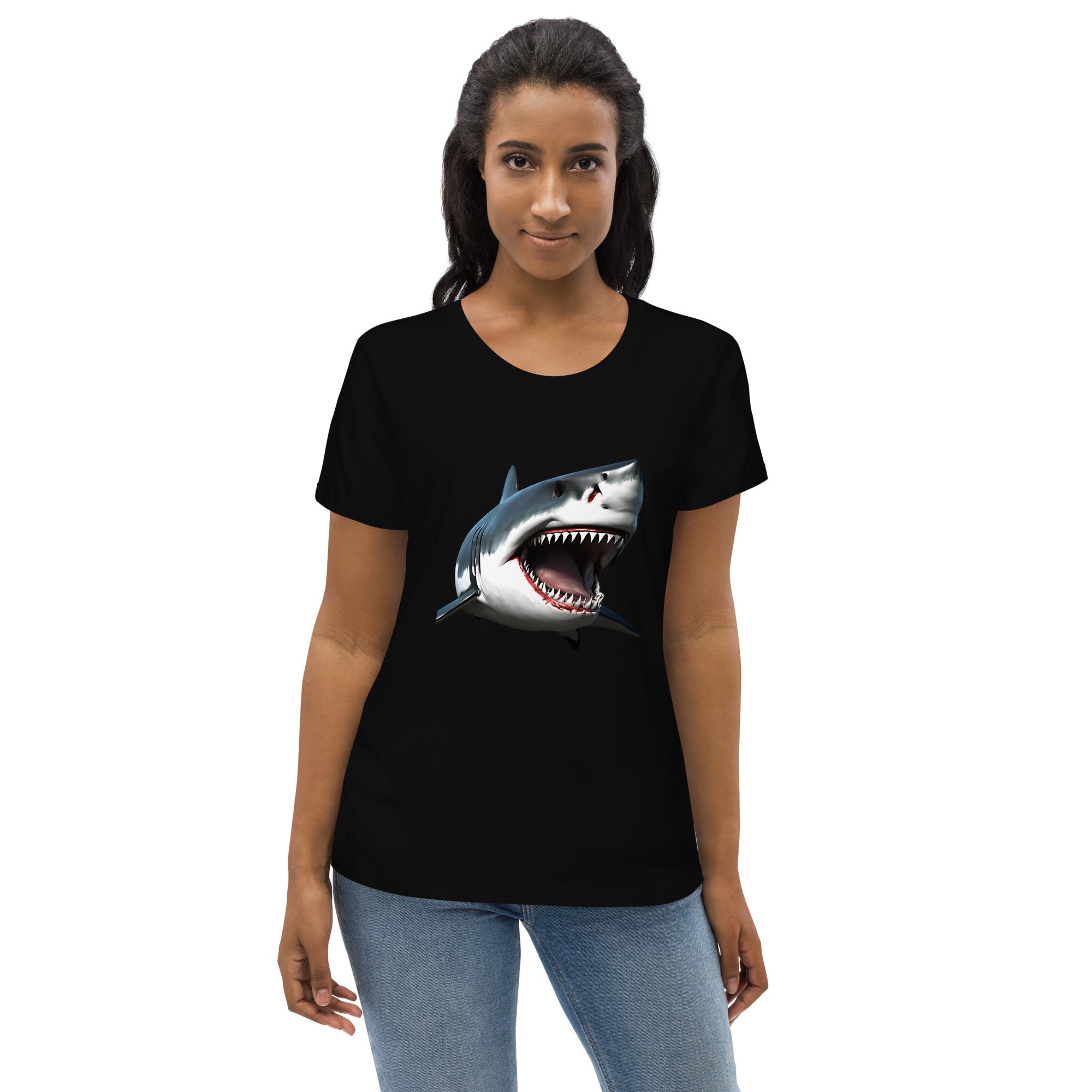 Great White Bite Women's Fitted Eco T-Shirt