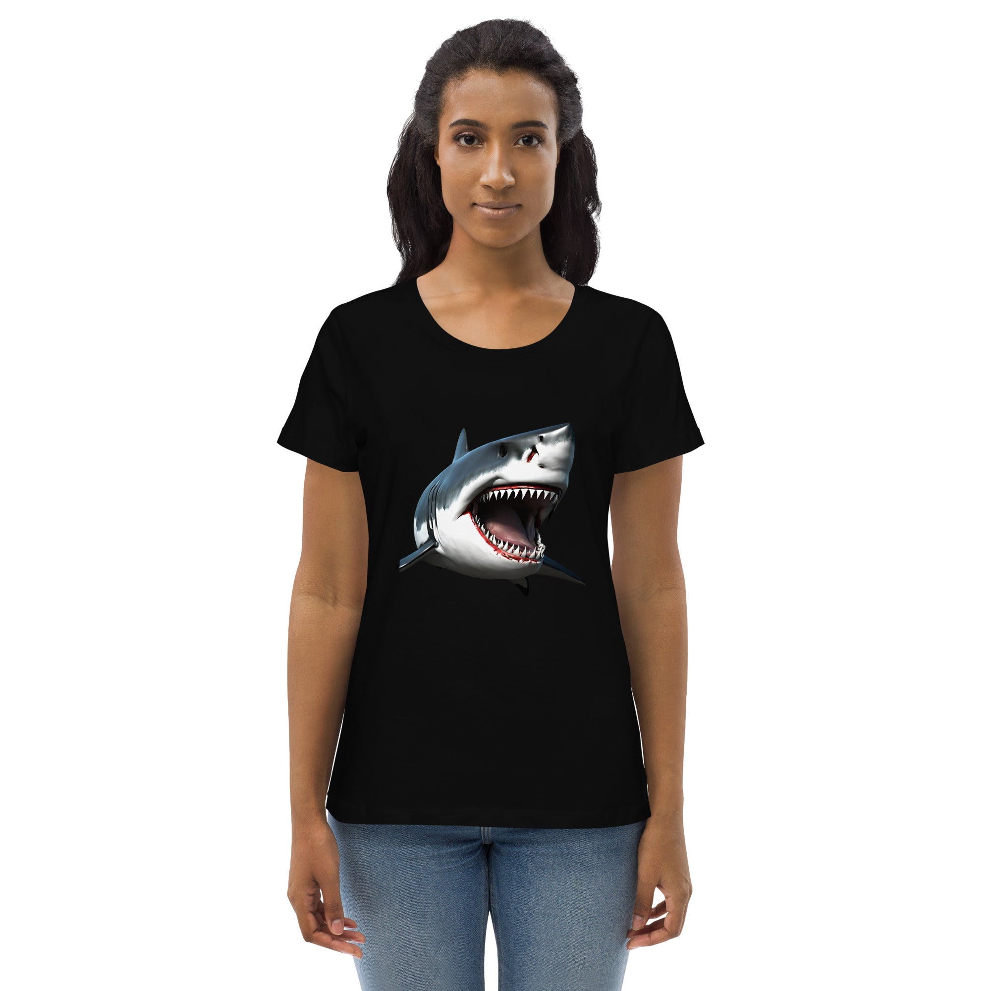 Great White Bite Women's Fitted Eco T-Shirt