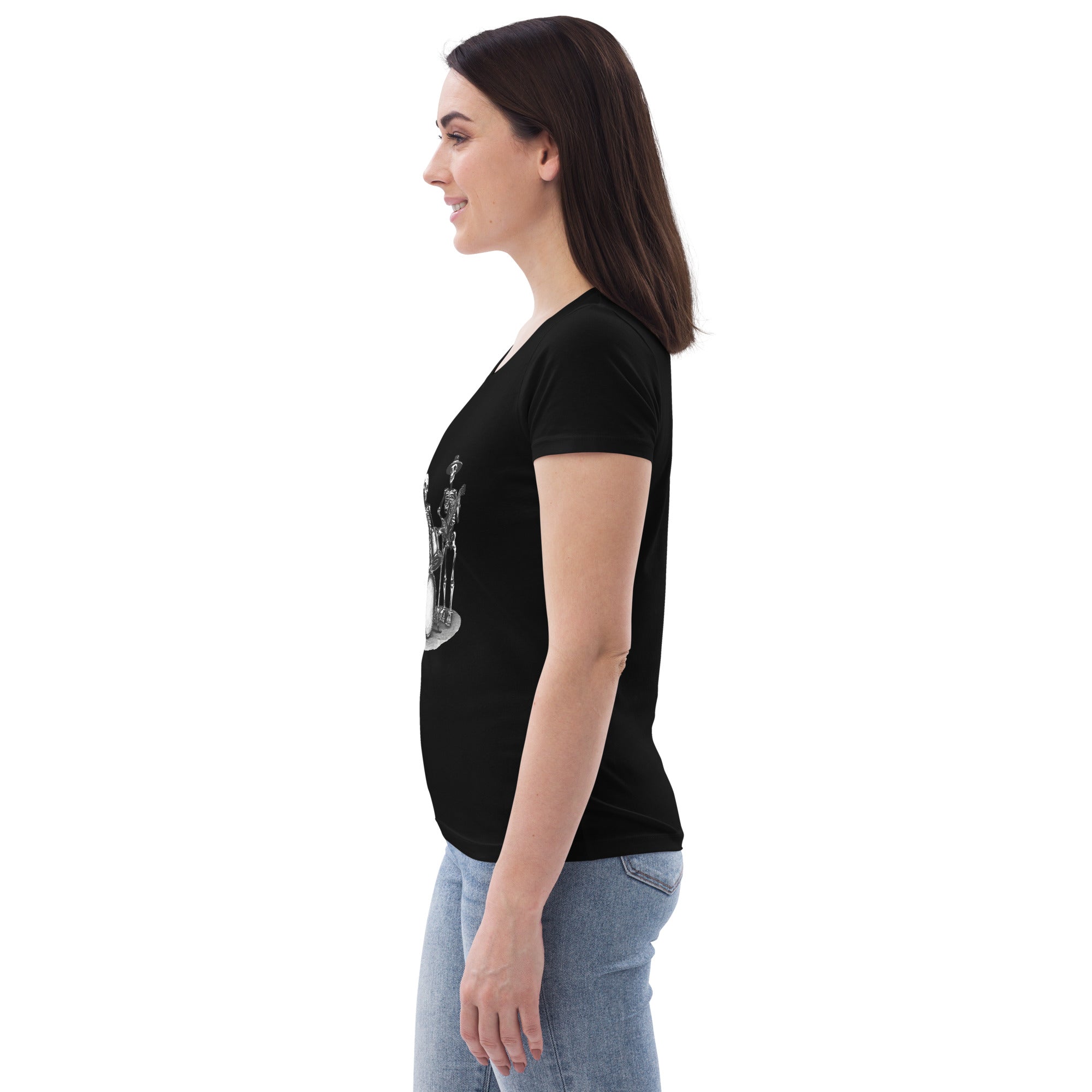 Skeleton Band Women's Fitted Eco T-Shirt