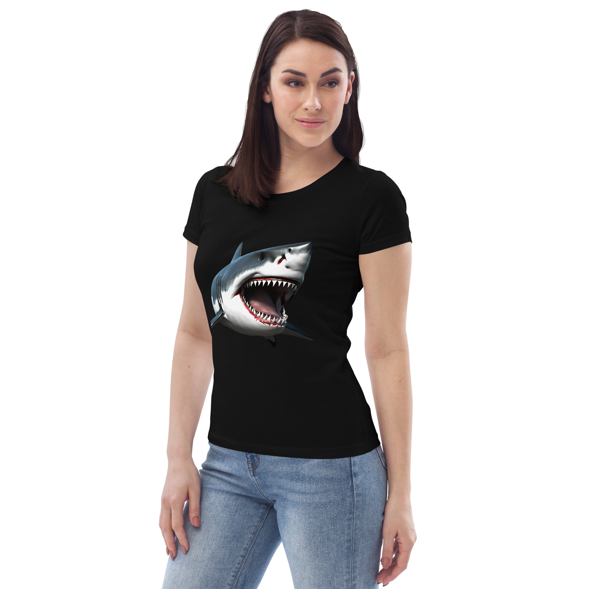 Great White Bite Women's Fitted Eco T-Shirt