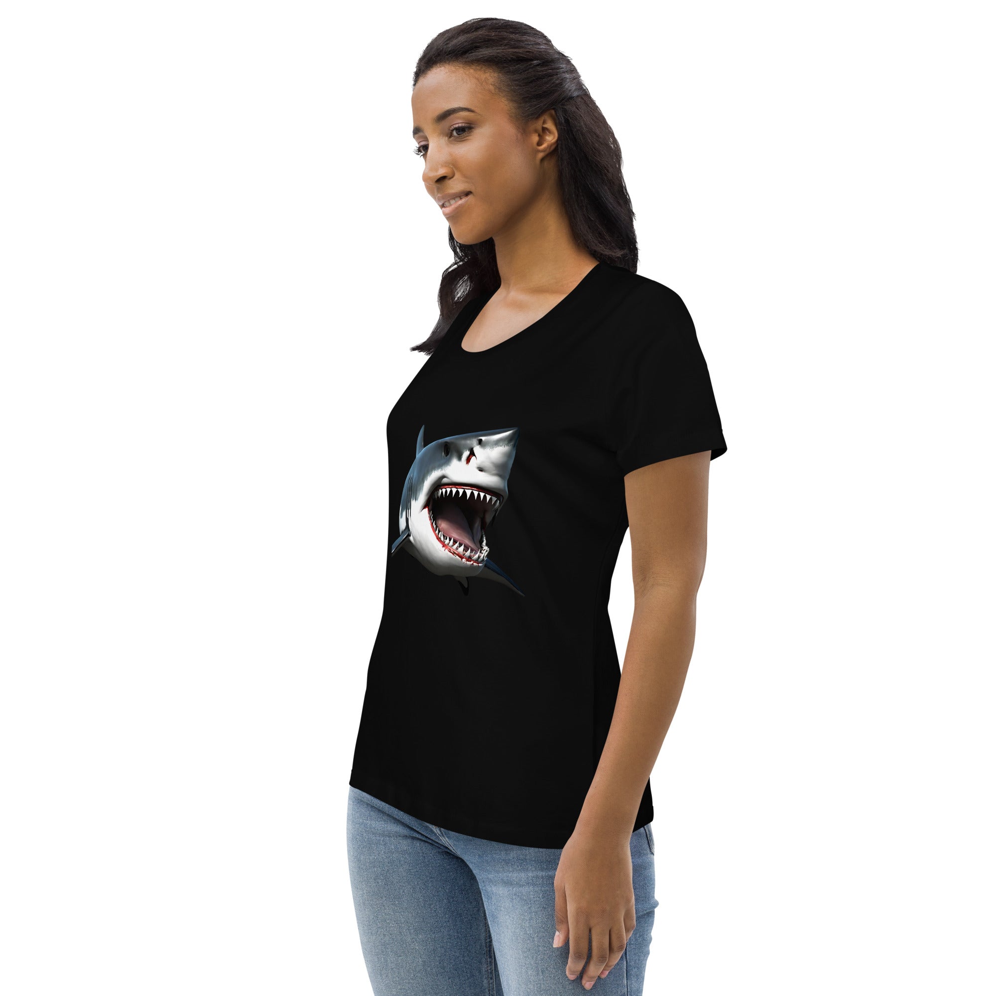 Great White Bite Women's Fitted Eco T-Shirt