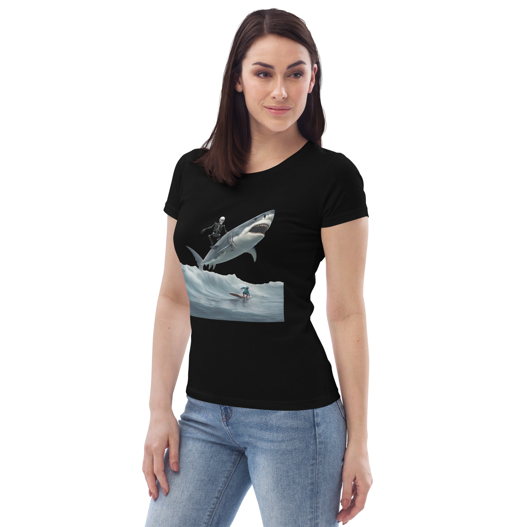 Shark Shredder Women's Fitted Eco T-Shirt