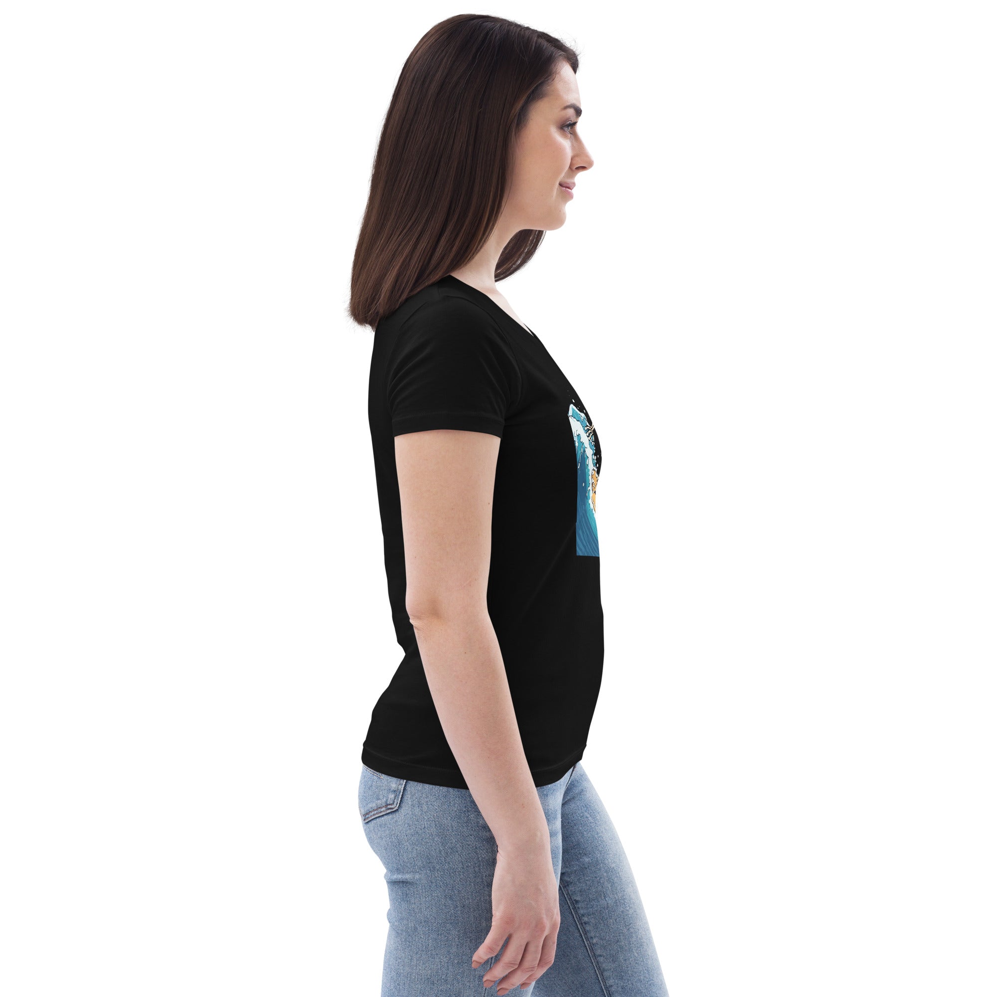 Surfing Skeleton Women's Fitted Eco T-Shirt