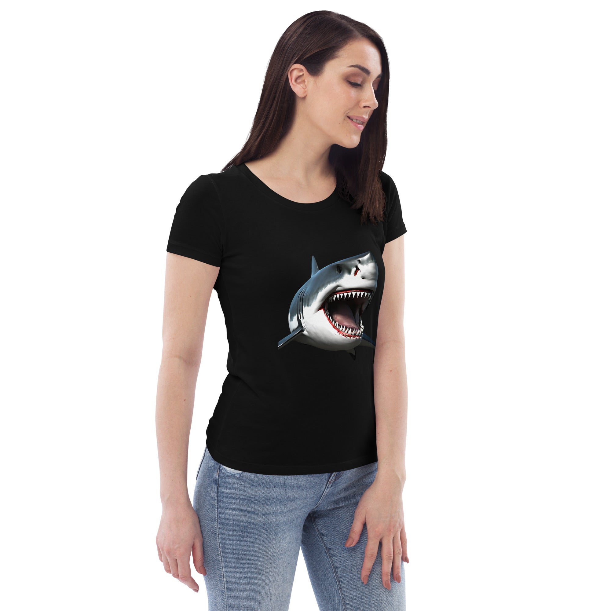 Great White Bite Women's Fitted Eco T-Shirt